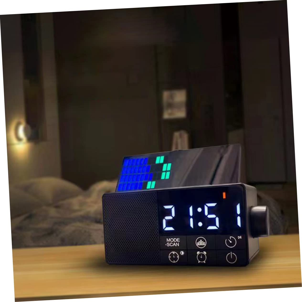 VILLCASE Reloj Despertador Digital Inalámbrico con Altavoz y Función de Radio FM Diseño Retro Temporizador y Modo de Repetición para Mesitas de Noche