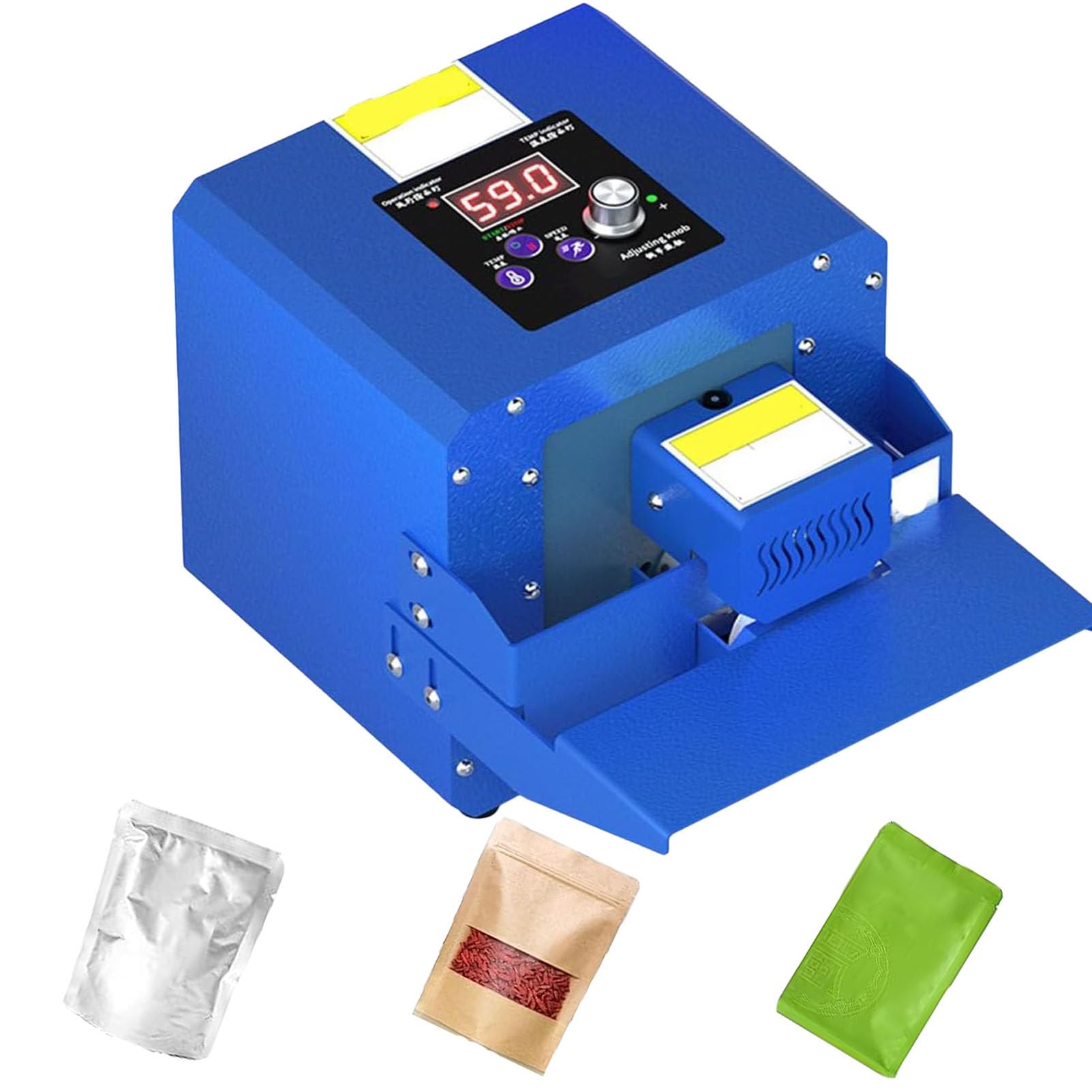 Sigillatrice a Nastro Continuo, Macchina per Il confezionamento sottovuoto degli Alimenti, sigillatrice a Nastro Continuo, 5 m/min, per Tipi di Sacchetti termosaldabili