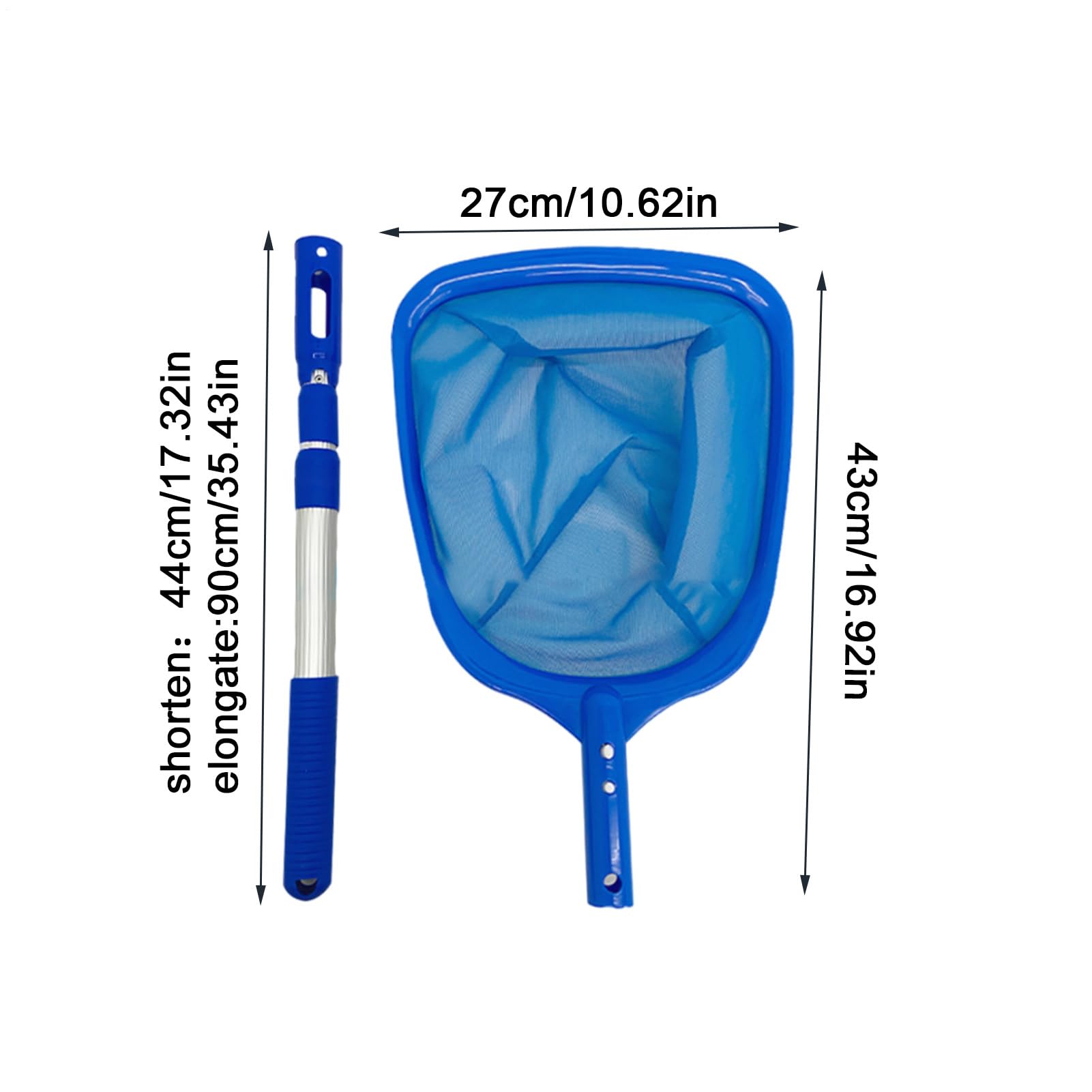 4 Kit De Nettoyage De Piscine, Filet De NettoyageDe Piscine avec Poteau Réglable, Épuisette DePiscine, Brosse De Nettoyage DePiscine, Accessoires pour Nettoyer Les bassins de Jardin