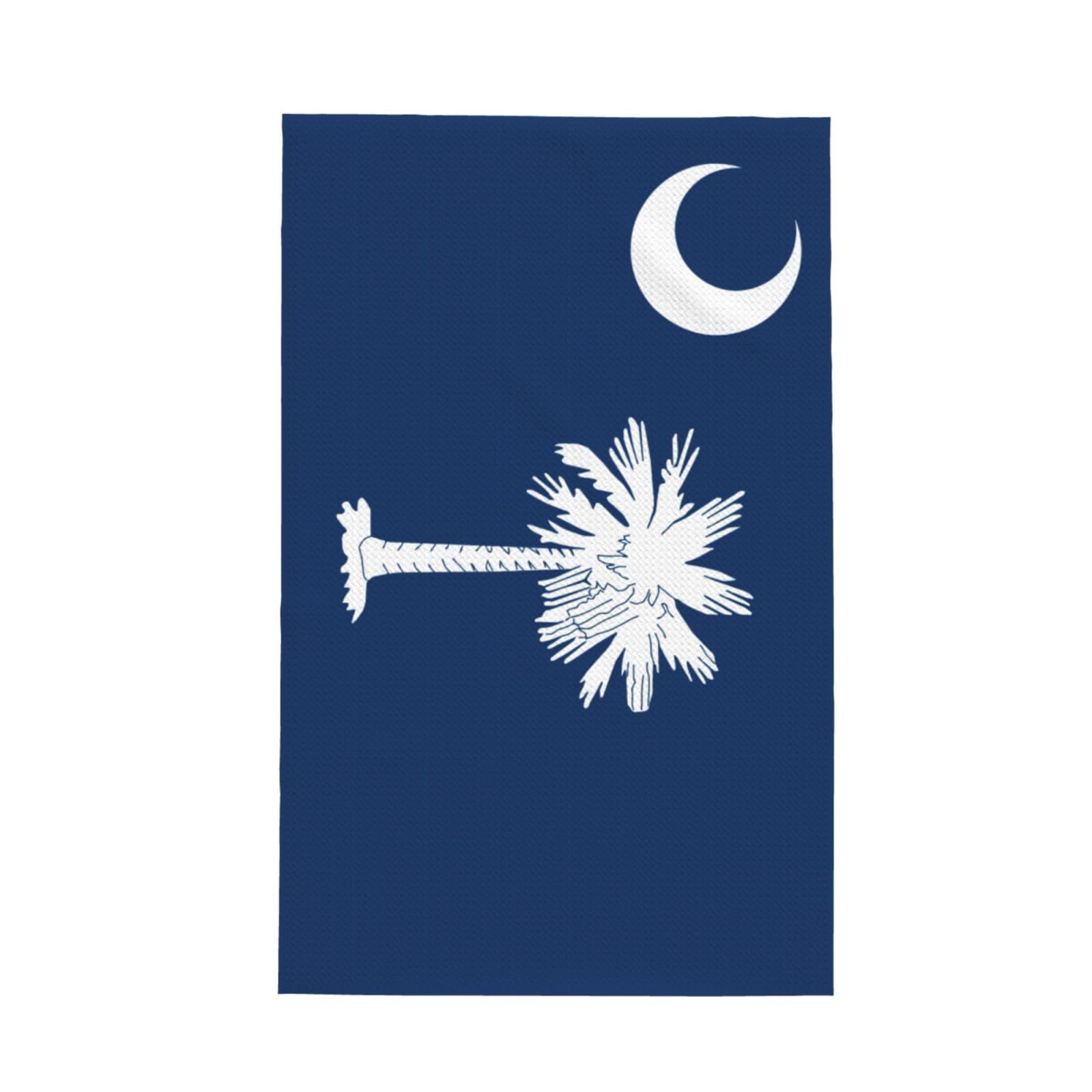 Xxahnbm Black South Carolina Flag Print Waffle Kitchen Towel,Absorbent Hand Towel