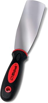 MoJack Heavy-Duty Stainless-Steel Lawn Mower Maintenance Deck Scraper – EZ Rubberized Non-Slip Grip Handle, 10.25” x 2”