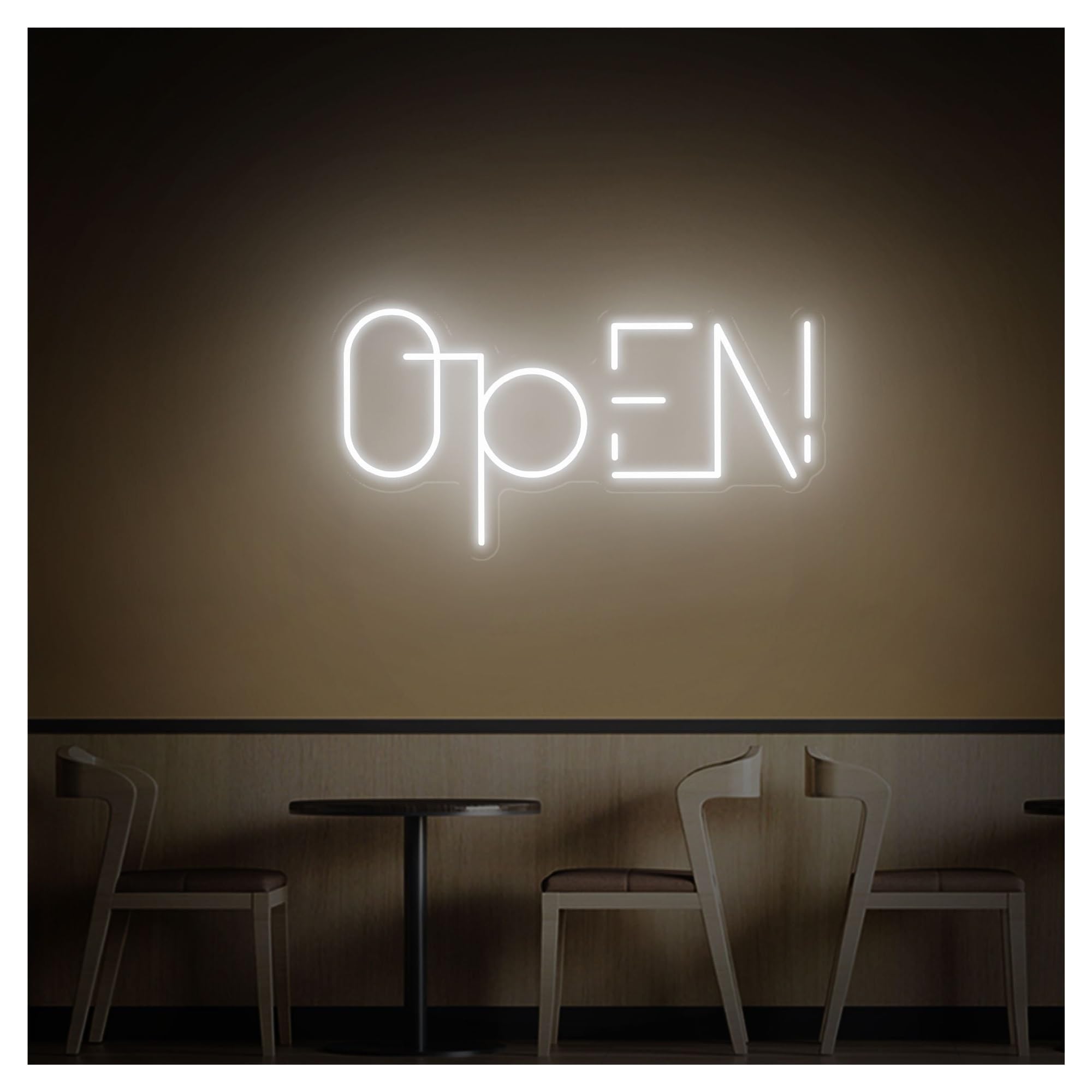 RONGCH Hanging Art Neon Signs Open Neon Sign, Suitable for Cafe Beauty Salon Bar Decor with Brightness Adjustable 50cm(H)