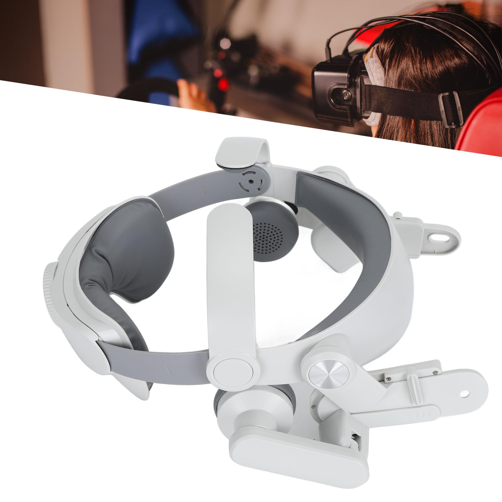 Fascia per la Testa VR, Supporto Migliorato Regolabile Fascia per Cuffia VR con Cuscino per la Testa per Cuffie VR