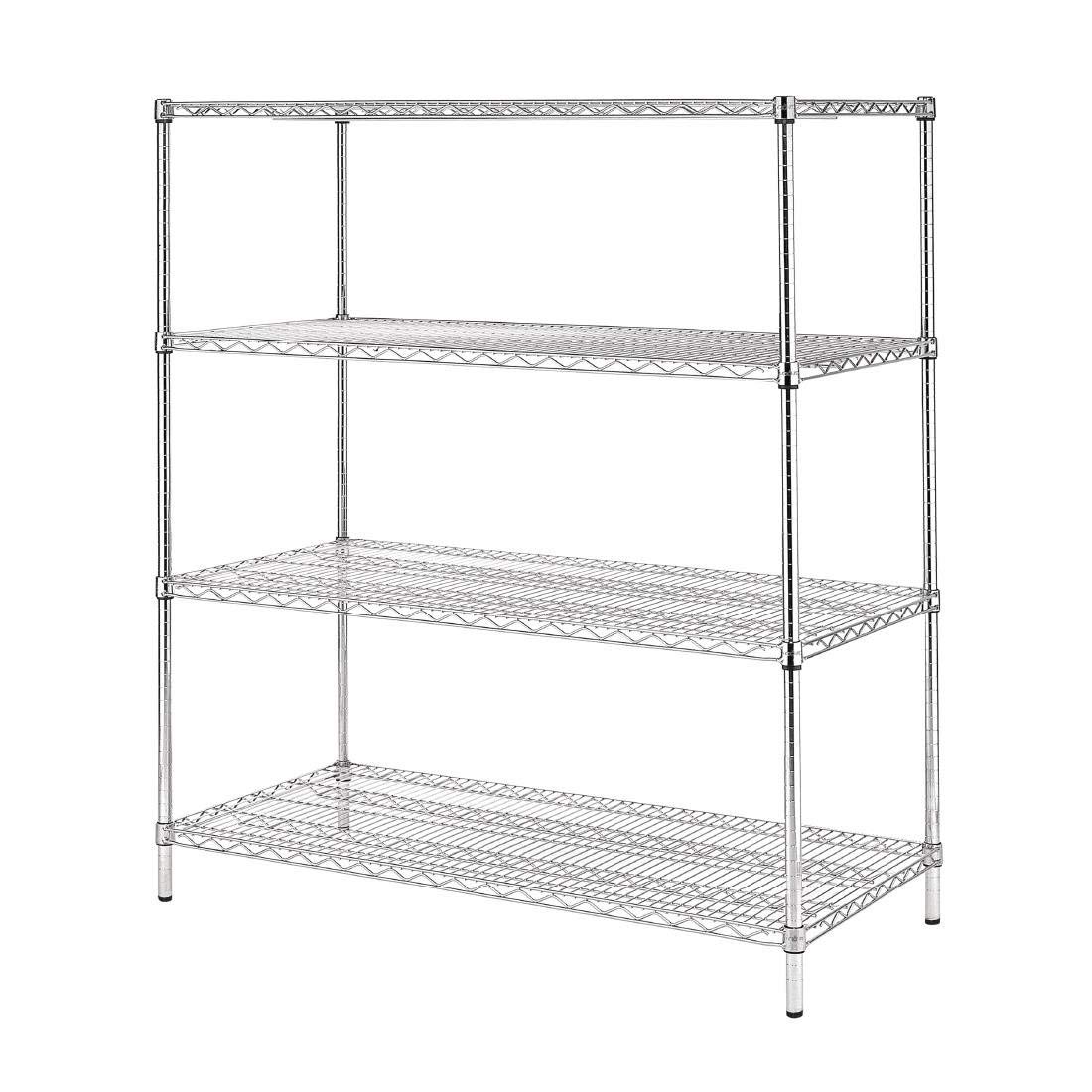 Vogue Etagère en kit à 4 niveaux, zinc galvanisé, charge maximale : 340 kg, taille : 1853 (H) x 1830 (L) x 610 (P) mm, étagères métalliques emballées à plat, U259