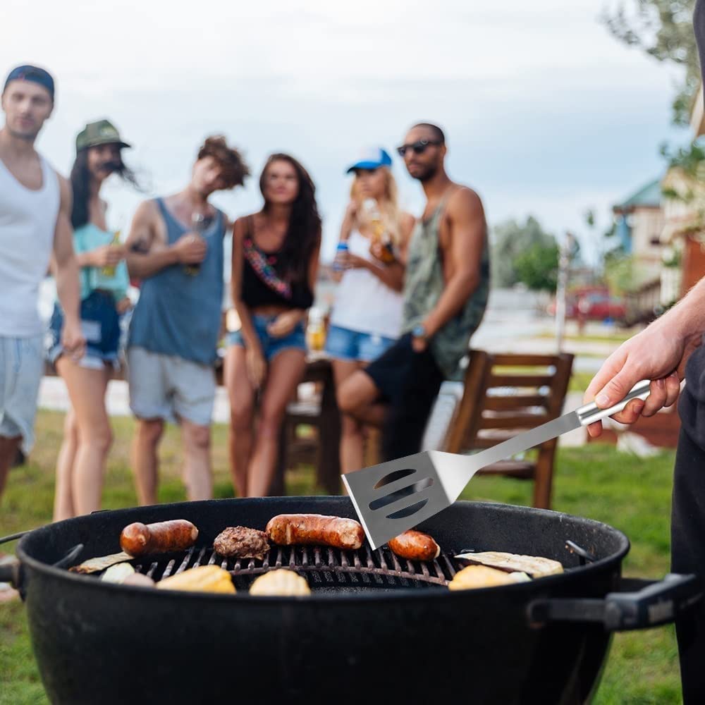 2. 0pcs. Campeggio BBQ. Kit for accessori for barbecue in acciaio inossidabile BBQ. Strumenti for regali di compleanno di Natale - Utensili Grill Set Ideal Gritting Regali for uomini DAD DONN