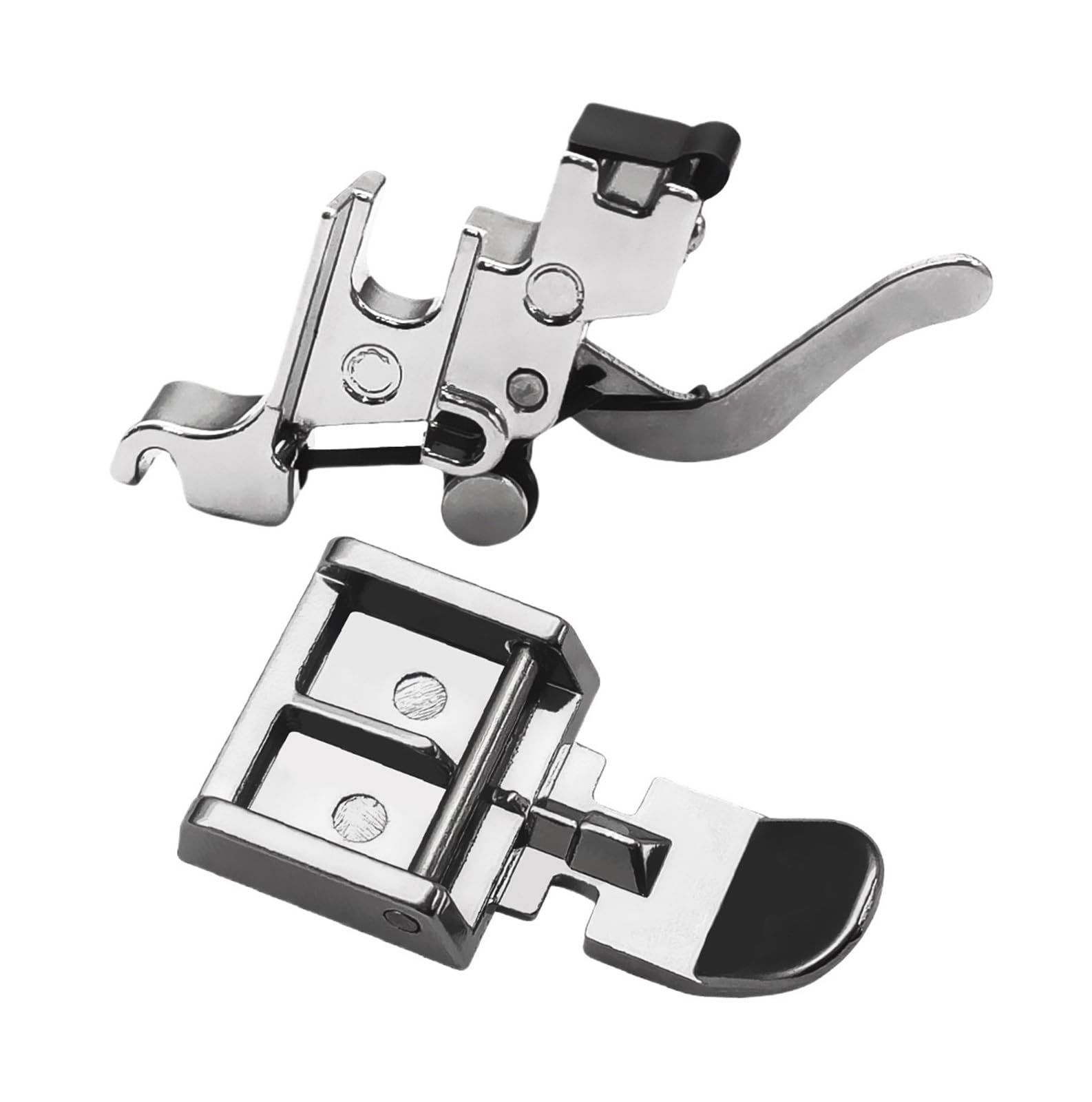 2 PCS Snap On Low Shank Adapter Foot With Zipper Presser For Household Sewing Machine Accessories(1)