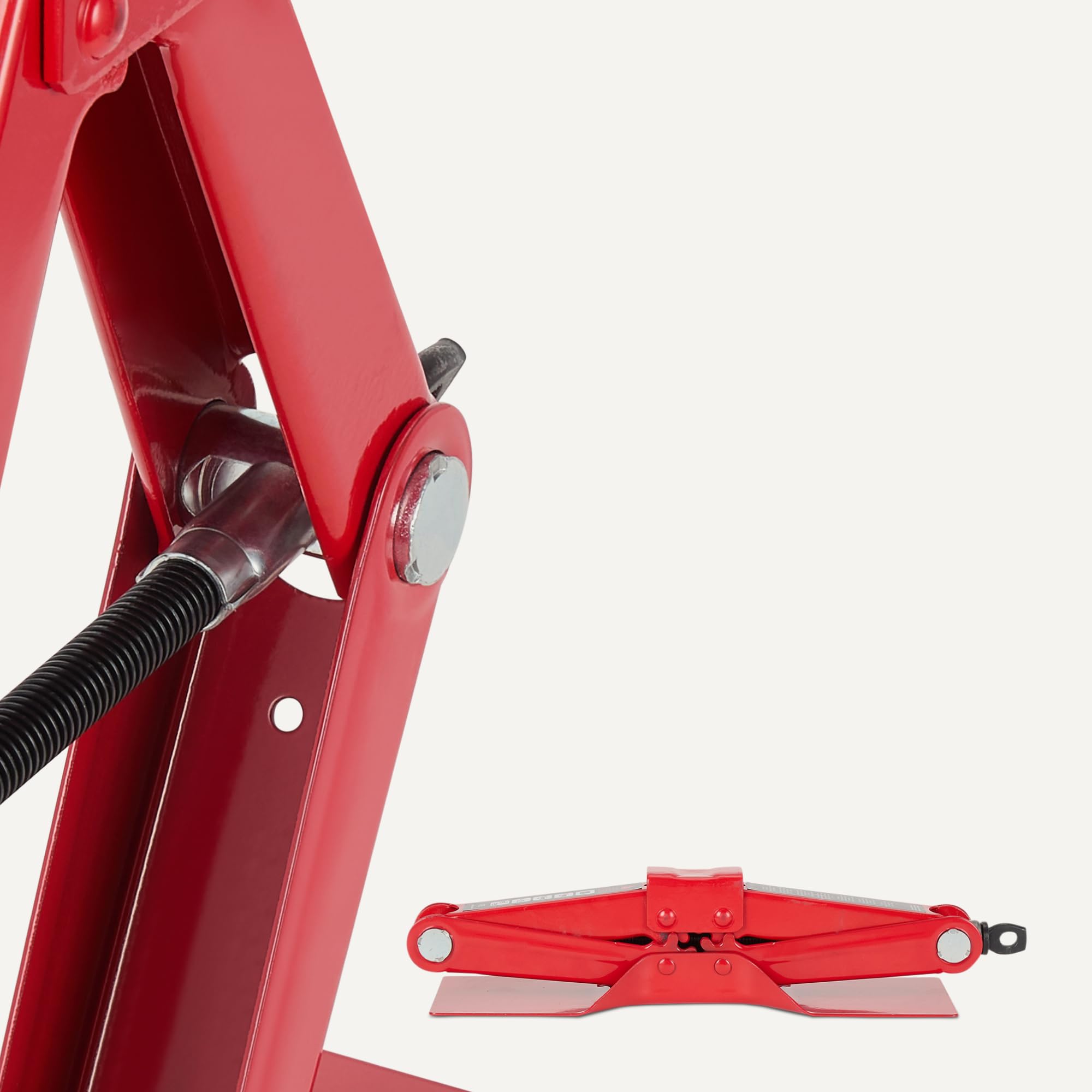 Amazon Basics Forbice e Presa Portatile per Auto, Capacità fino a 1,65 Tonnellate/1,5 Tonnellate Metriche/1,5 Tonnellate/1500 kg, Rosso - 3