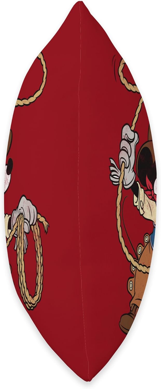 Disney Mickey Mouse Cowboy Costume Western Vintage Look Throw Pillow