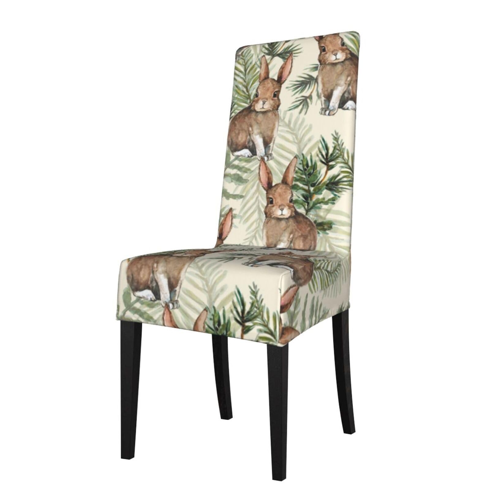 Lkymoh As Picture Hare Behind Leaf, Chair Covers Stretch Chair Slipcovers For Dining Room, For Party Pet Protection Universal Fit Soft Polyester