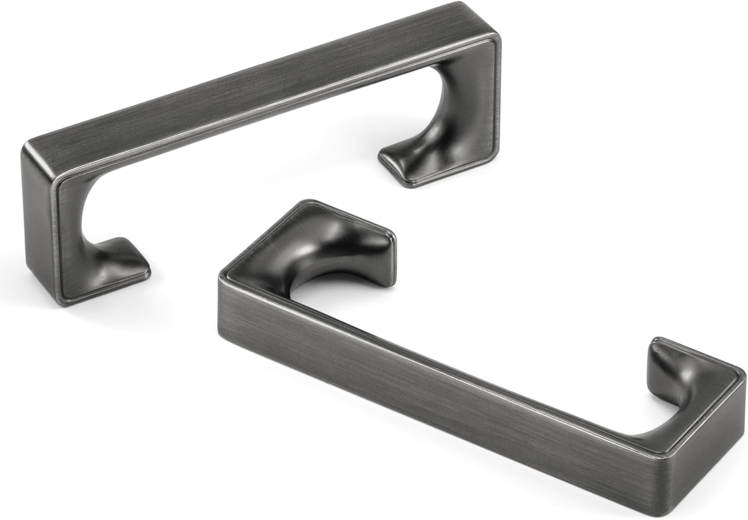HESTIA HARDWARE 10 Pack | 3-3/4 Inch Cabinet Handles Pewter Flat Drawer pulls, Dresser Knobs and Pulls, Square Drawer Pulls Closet Door Pull Bathroom, Cupboard Handles 96mm (Z11.10.B)