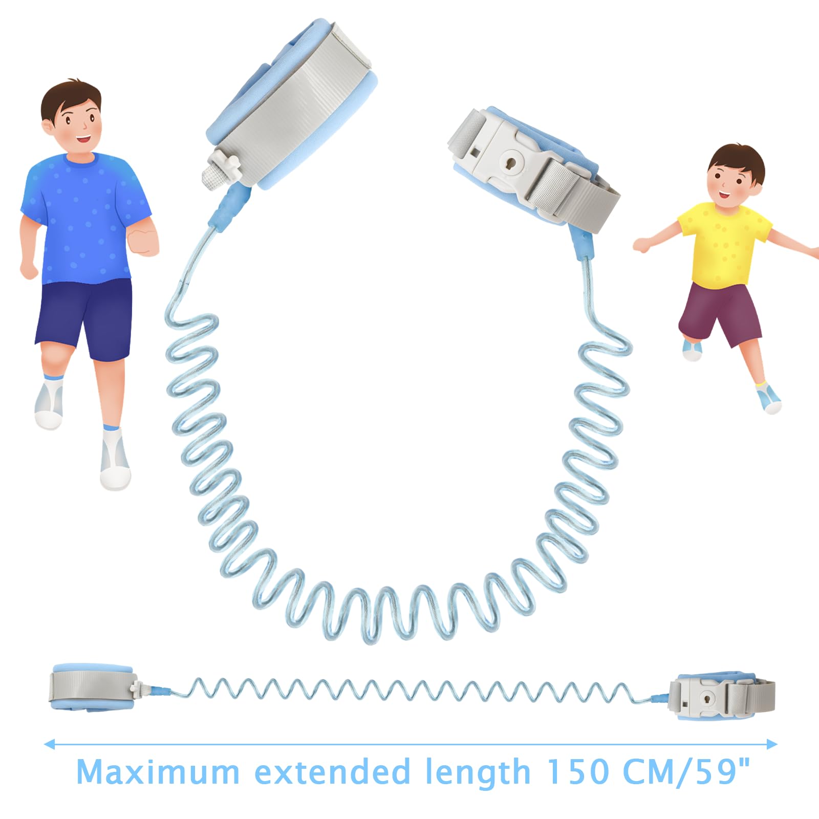 Bracelet anti-perte bébé enfant avec clip de verrouillage cordon 1,5 m sécurité antivol bagages