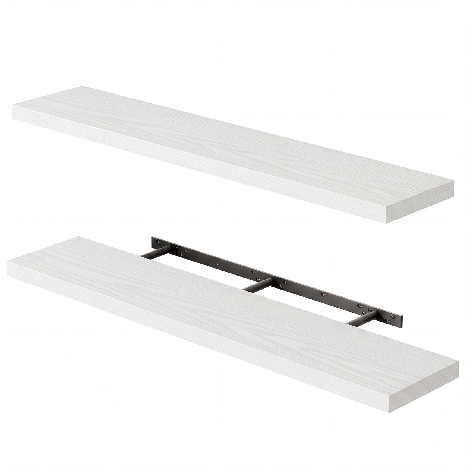 Fixwal Floating Shelves - White, Set of 2 -24 Fixwal Floating Shelves - White, Set of 2 -24