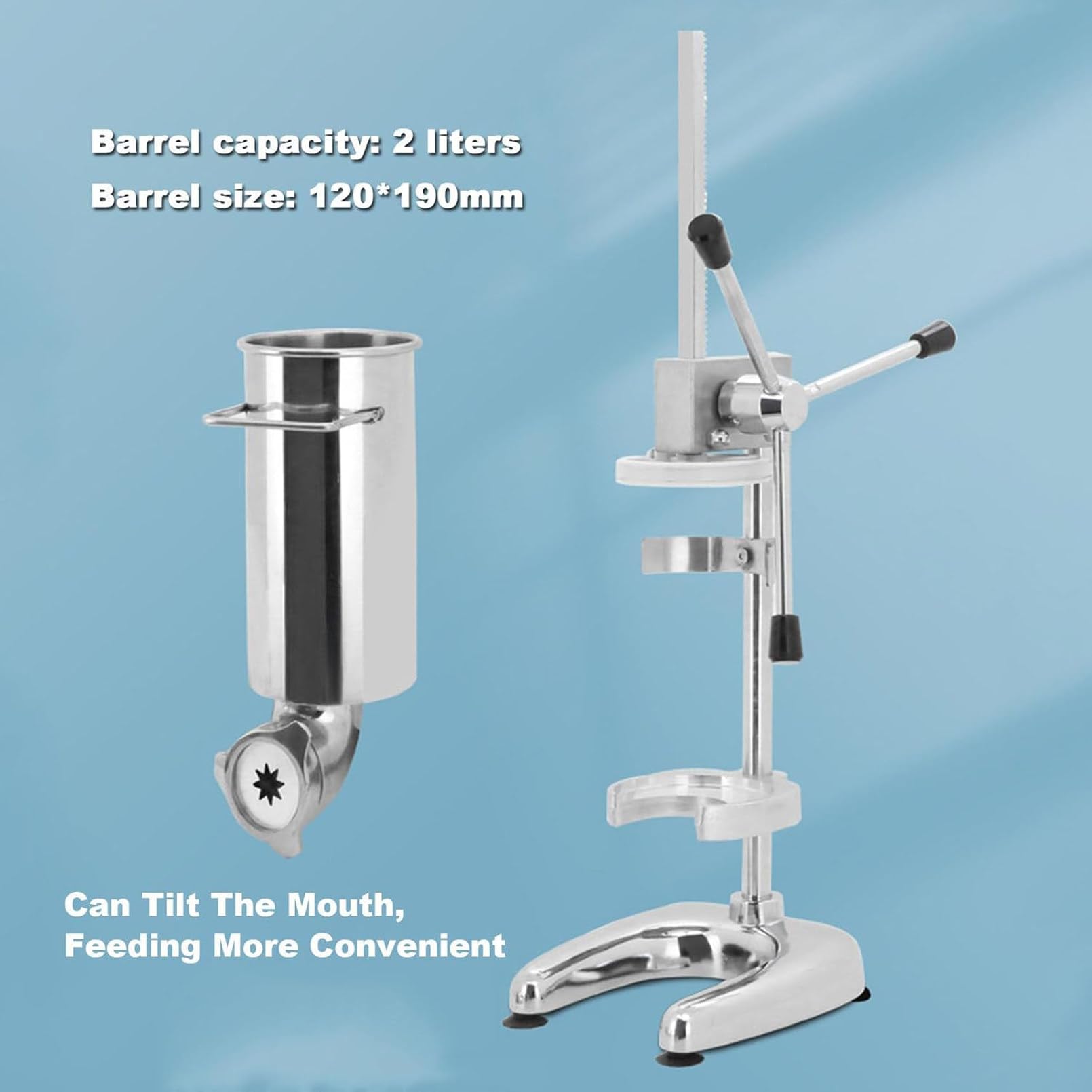 Churrera Comercial, máquina Manual para Hacer Churros Estilo español con 5 Moles, churrera Vertical de Acero Inoxidable, máquina para Rellenar Churros, Equipo para panaderías y repostería 3L
