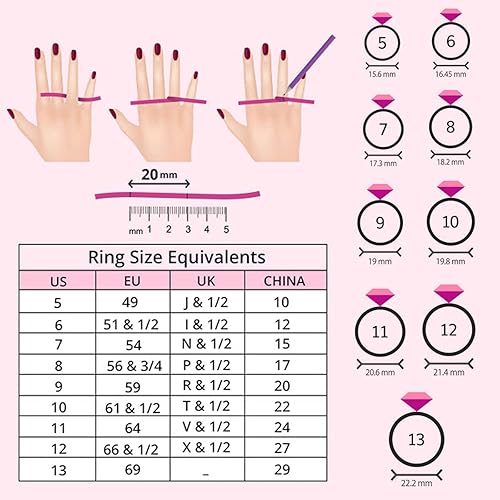Miniatura 8 de Shop LC Purple Amethyst Promise Engagement Rings for Women 14K Rose Gold Plated 925 Sterling Silver Bride Birthday Gifts