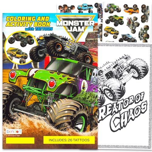 25+ Monster Jam Temporary Tattoos for Kids Coloring Party Favors Bundle image 4