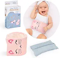 Bolsa Termica Faixa De Sementes Ervas Para Bebe Colica Gases Dor de Barriga (Rosa)
