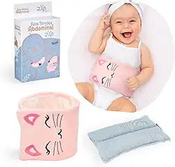 Bolsa Termica Faixa De Sementes Ervas Para Bebe Colica Gases Dor de Barriga (Rosa)