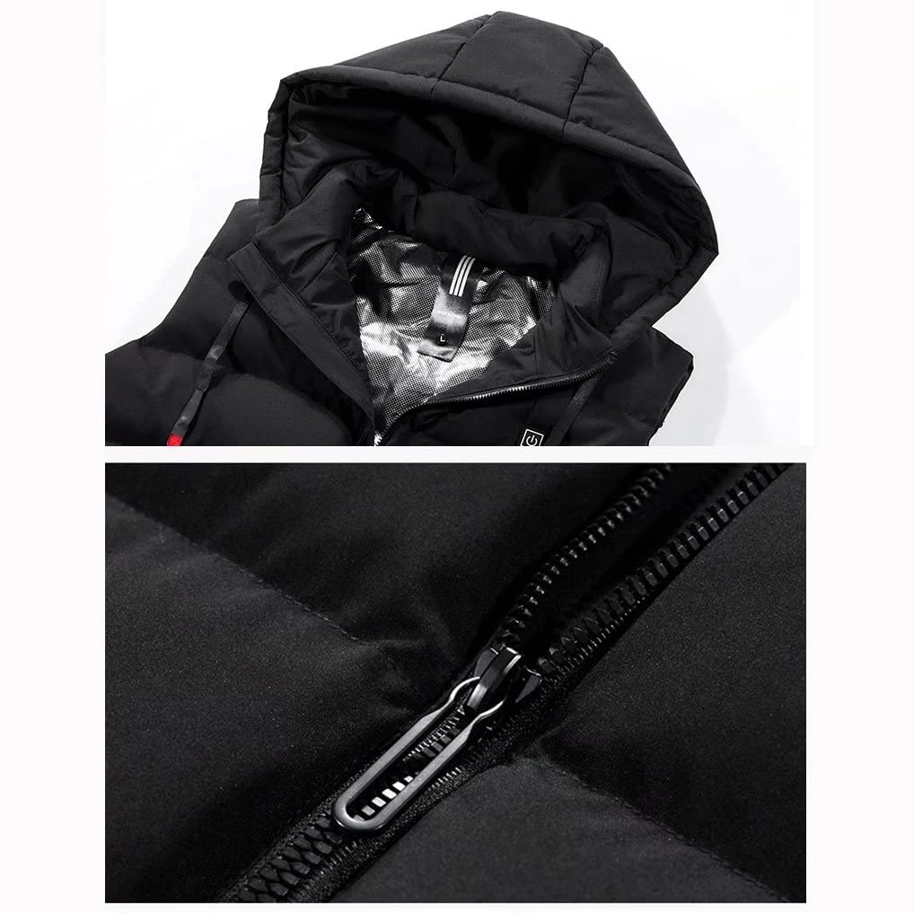 Chaqueta térmica recargable para mujer, ropa de caza de invierno al aire libre, chaleco calentado para hombres, batería no incluida, gris
