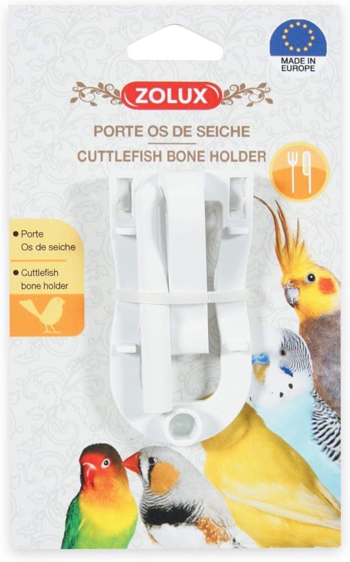 Zolux Bird Feeder Cuttlefish Bone Holder, White