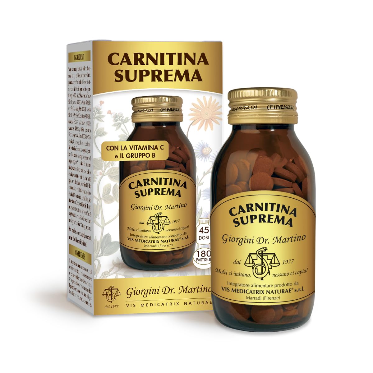 Dr Giorgini CARNITINA SUPREMA PASTIGLIE - 90g (integratore di carnitina, arricchito con vitamina C e tutte le vitamine del gruppo B)
