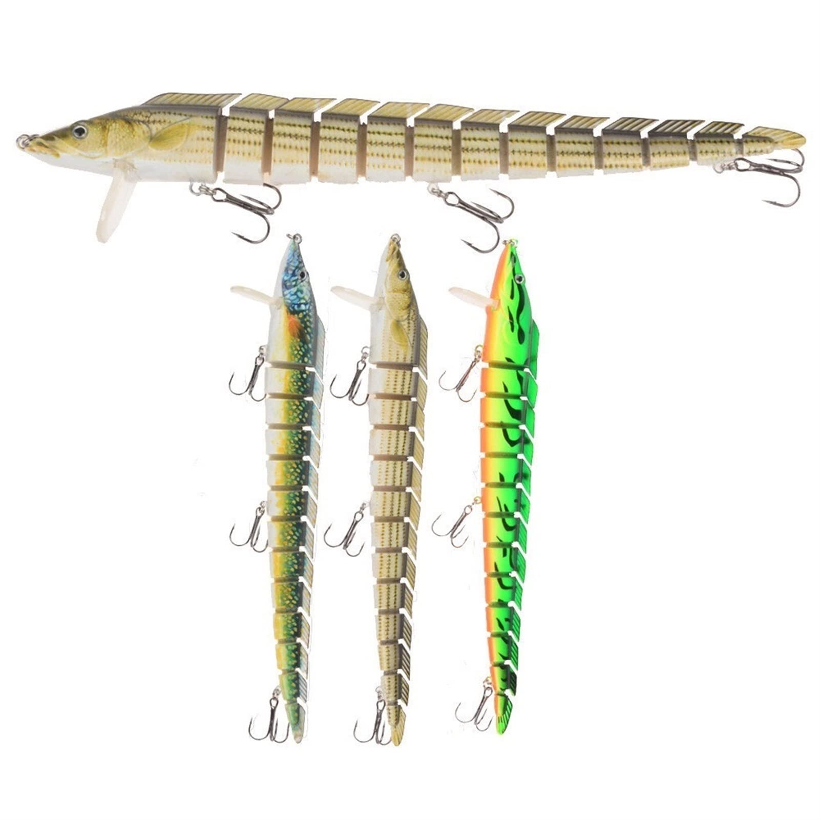 5 Pezzi 23 cm 46 g Esca realistica per la Pesca del Basso con ancorette 13 Swimbait multisnodati segmentati Esche da Nuoto bioniche affondanti per Trota Persico Carpa Attrezzatura da Pesca