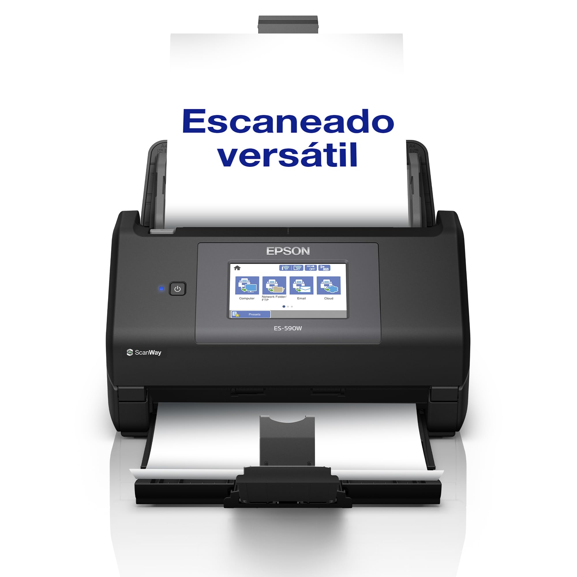 Epson Workforce ES-590W Escáner Wi-Fi 45 ppm 90 ipm Alimentador Automático 100 Hojas Pantalla Táctil 10,9 cm Color A4