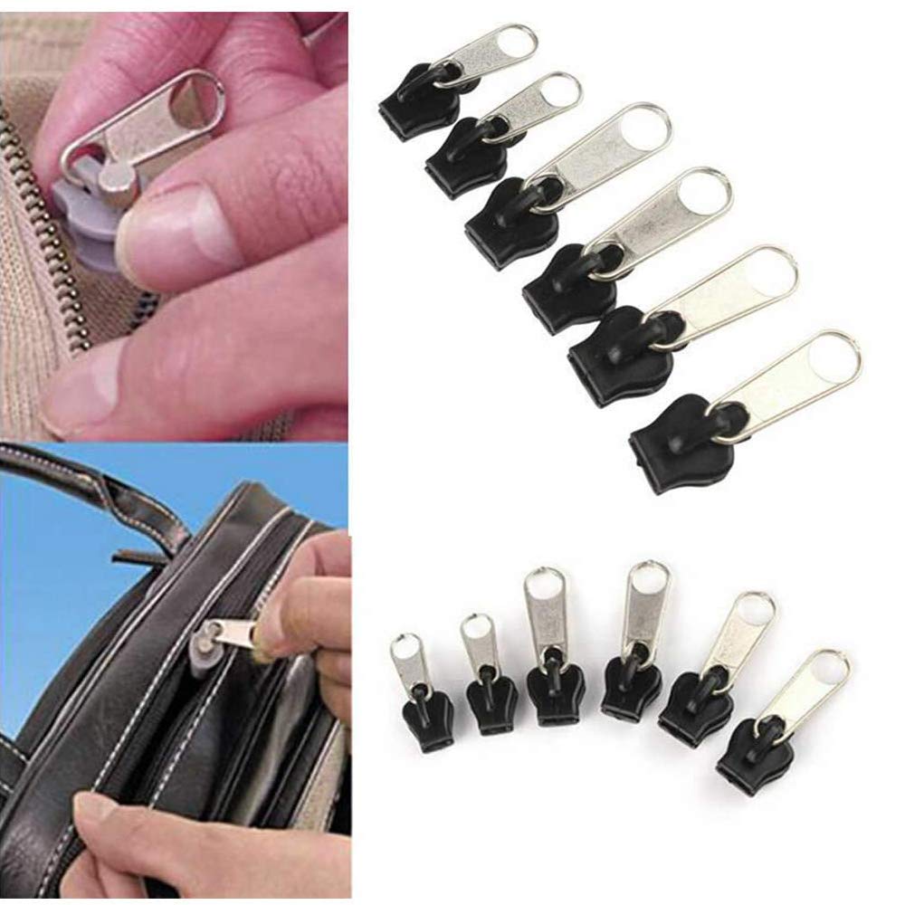 KmomaZip Kit Riparazione Cerniere #3 – 10 Cursori Di Ricambio Per Cerniere In Nylon (Nero, Stile 1) - 5
