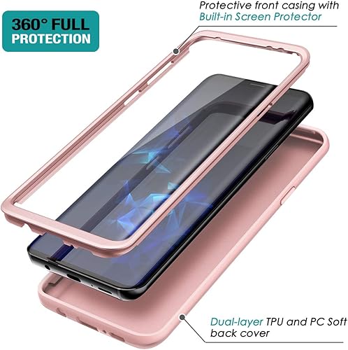 Miniatura 10 de SURITCH Funda para Samsung Galaxy S9, protector de pantalla integrado Protección híbrida de cuerpo completo de doble capa a prueba de golpes