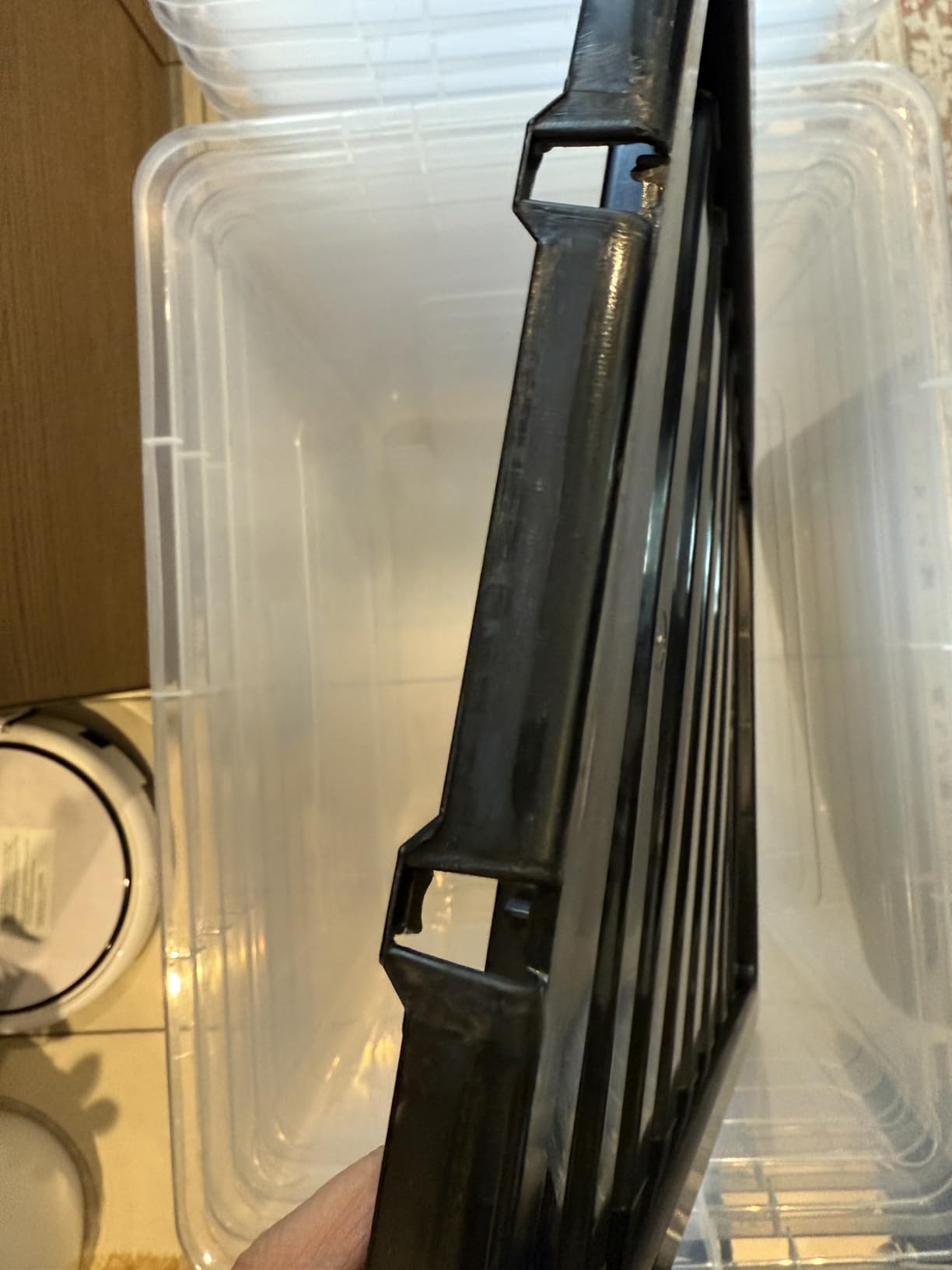 VTL 10 X 80L 80 Litre X Large Plastic Storage Clear Box Strong Stackable Container Black Lid