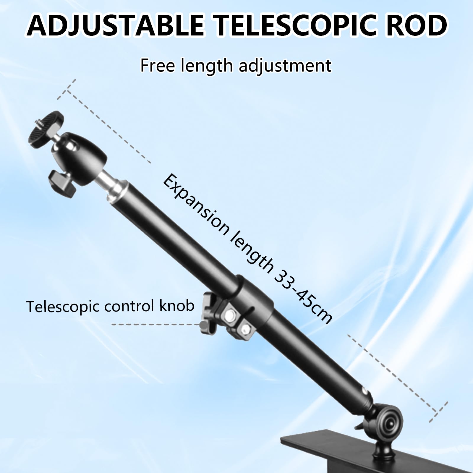Support de projecteur sans perçage pour lit et canapé - Longueur réglable de 33 à 45 cm - Support mural en métal avec réglage multi-angles pour projecteur compatible avec Z6X