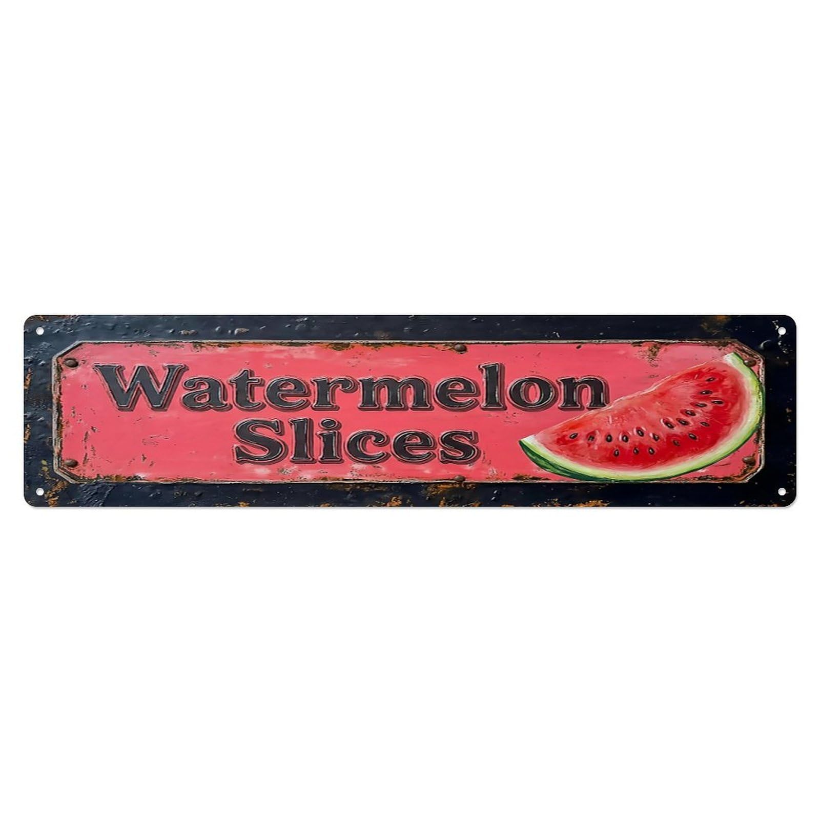 Vintage Watermelon Slices Summer Farmhouse Metal Tin Sign