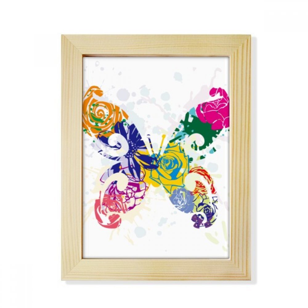 Marco de Madera Photo Bellas Artes Pintura Mariposa Colorida Acabado Premium