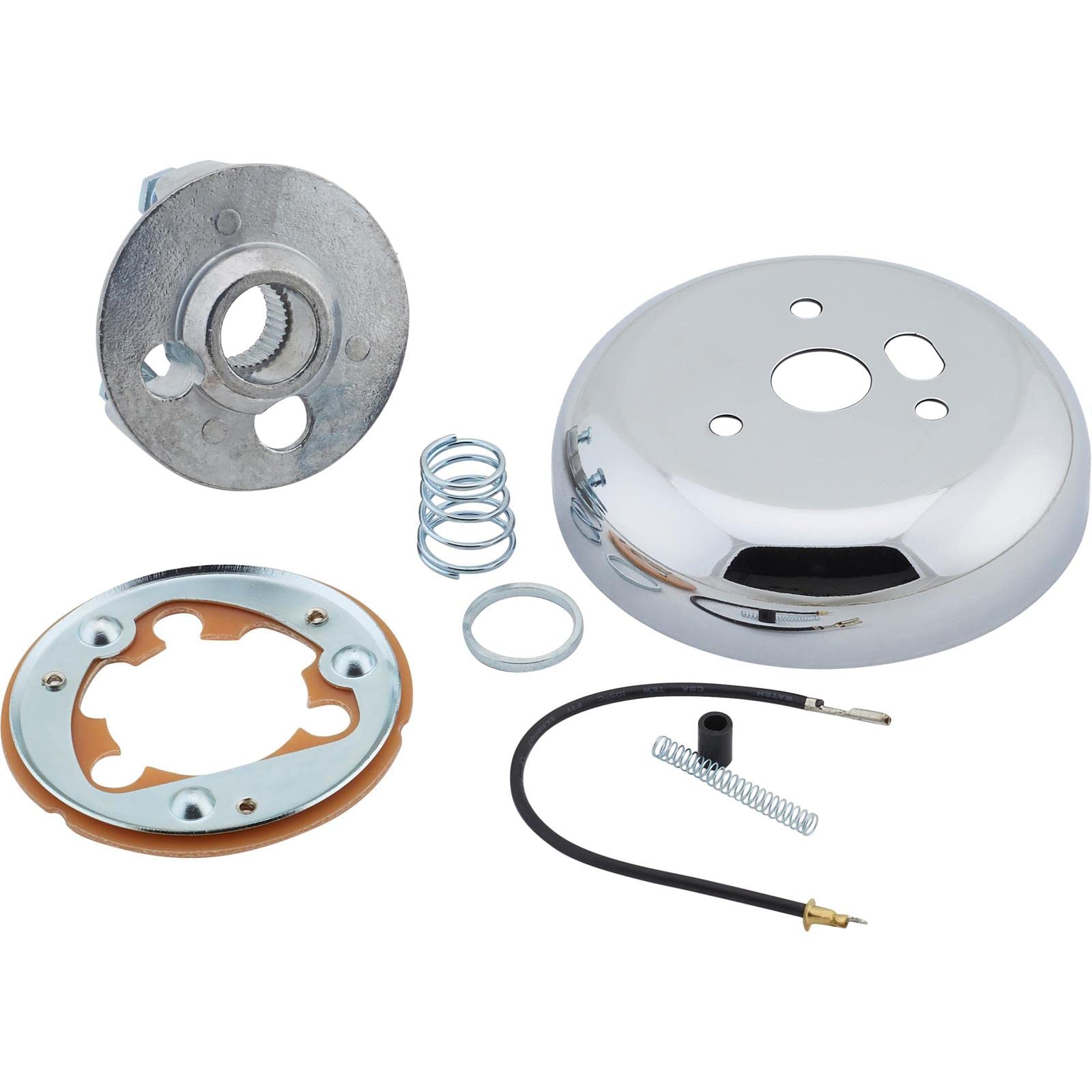 Speedway Motors 3-Bolt Steering Wheel Adapter - 1969-94 GM - Chrome - Universal Fit - Non-Telescopic Column - Horn Button Not Included - 1/4