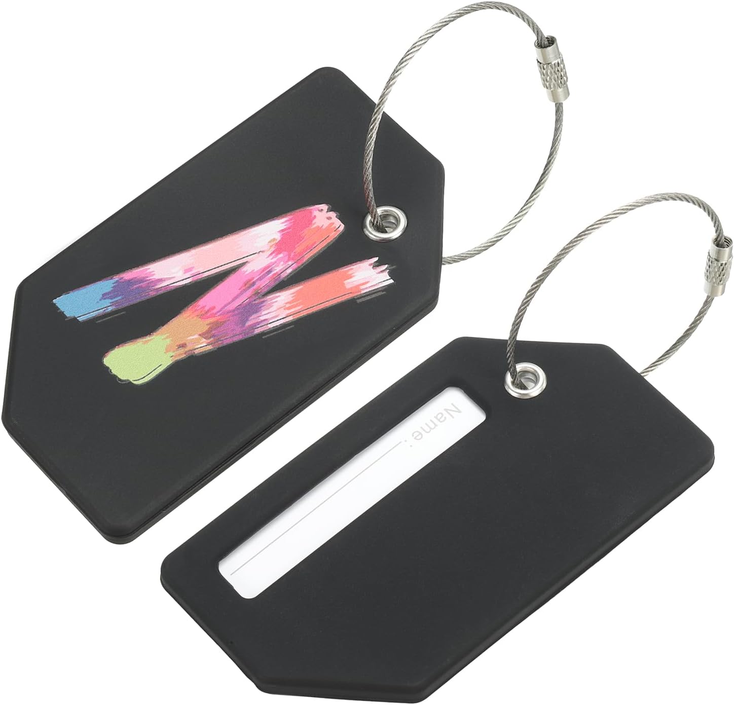 sourcing map Silicone Luggage Tags 3.6"x2" Baggage Handbag ID Card
