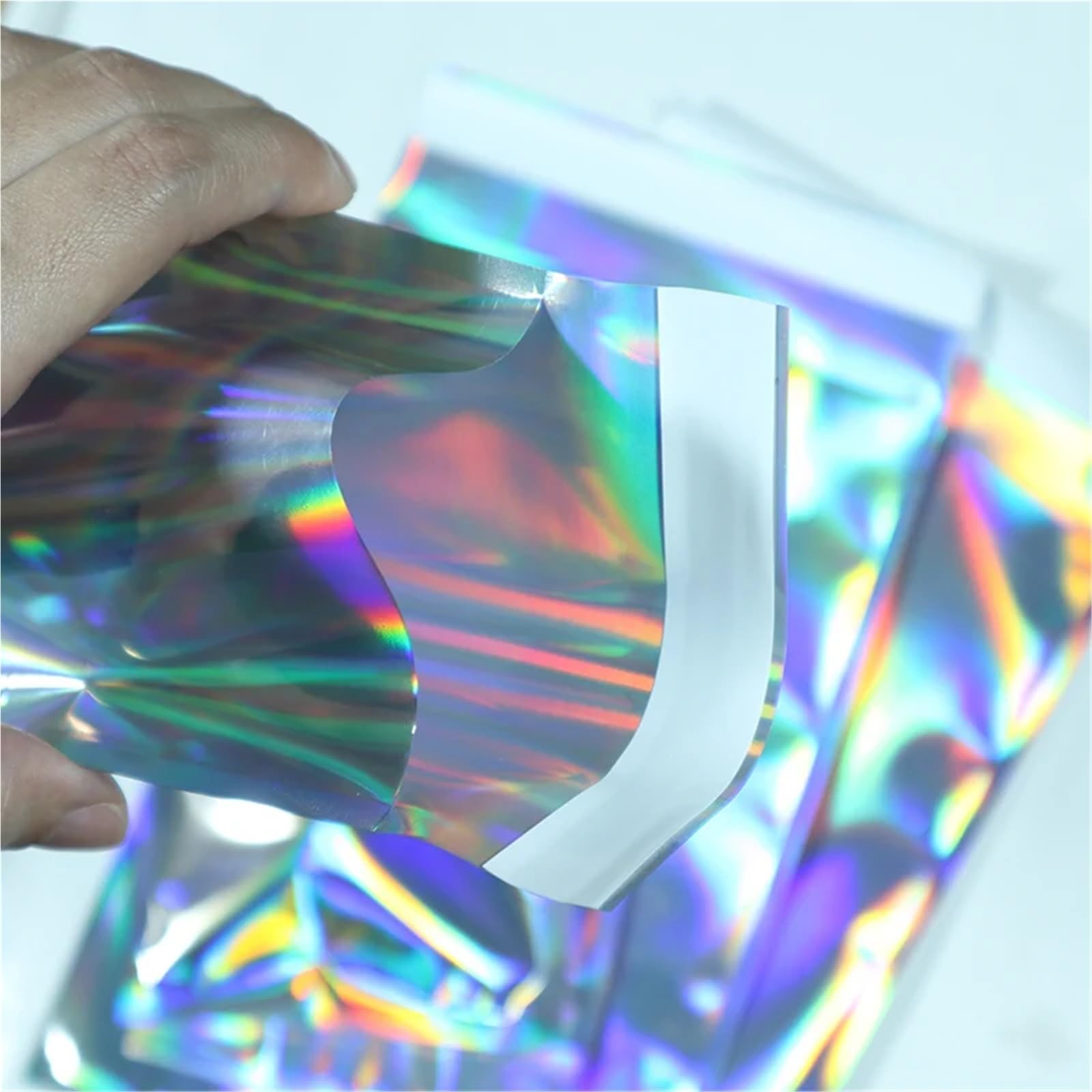 300PCS Laser Selbstdichtende Kunststoff Umschläge Mailing Lagerung Taschen Holographische Schmuck Poly Klebstoff Kurier Verpackung für Lipgloss und Schmuck