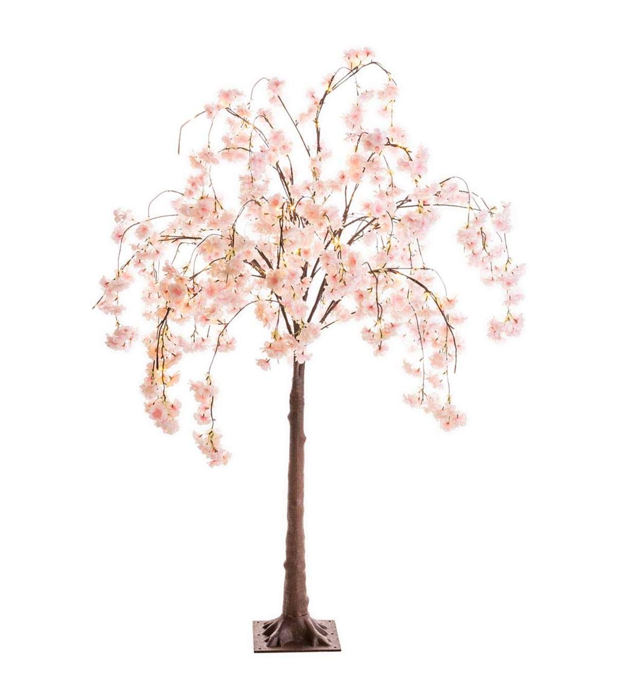 Plow & Hearth Small Lighted Faux Weeping Cherry Tree