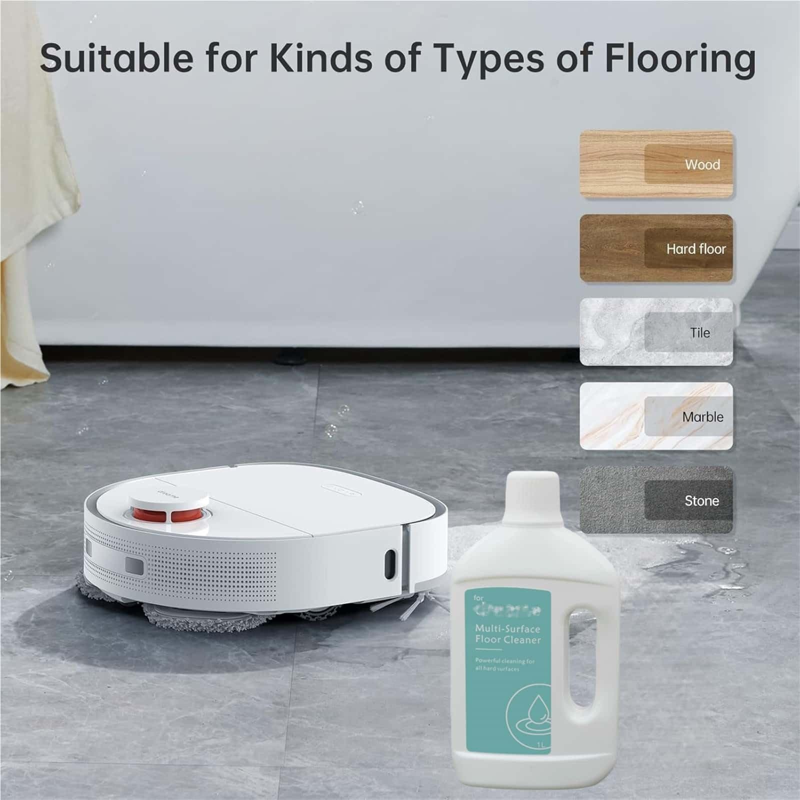2 Pc Floor Cleaner 1L Original Compatible avec DREAME L10s Ultra/L20 Ultra/X50 Ultra/L10s Pro Ultra/X40 Ultra/L40 Ultra/X30 Ultra/L30 Ultra/D10 Plus/D10 Plus Gen 2/X40 Master