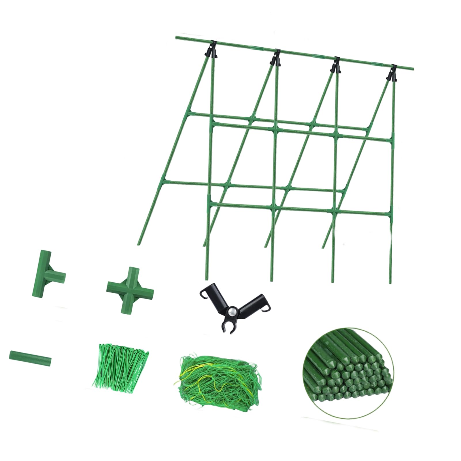 Xigacgeh Stable Triangular Design Heavy Duty For Climbing A Frames Includes Net And Ties Removable Coated Steel 47X63 Vegetable Climbing Frames