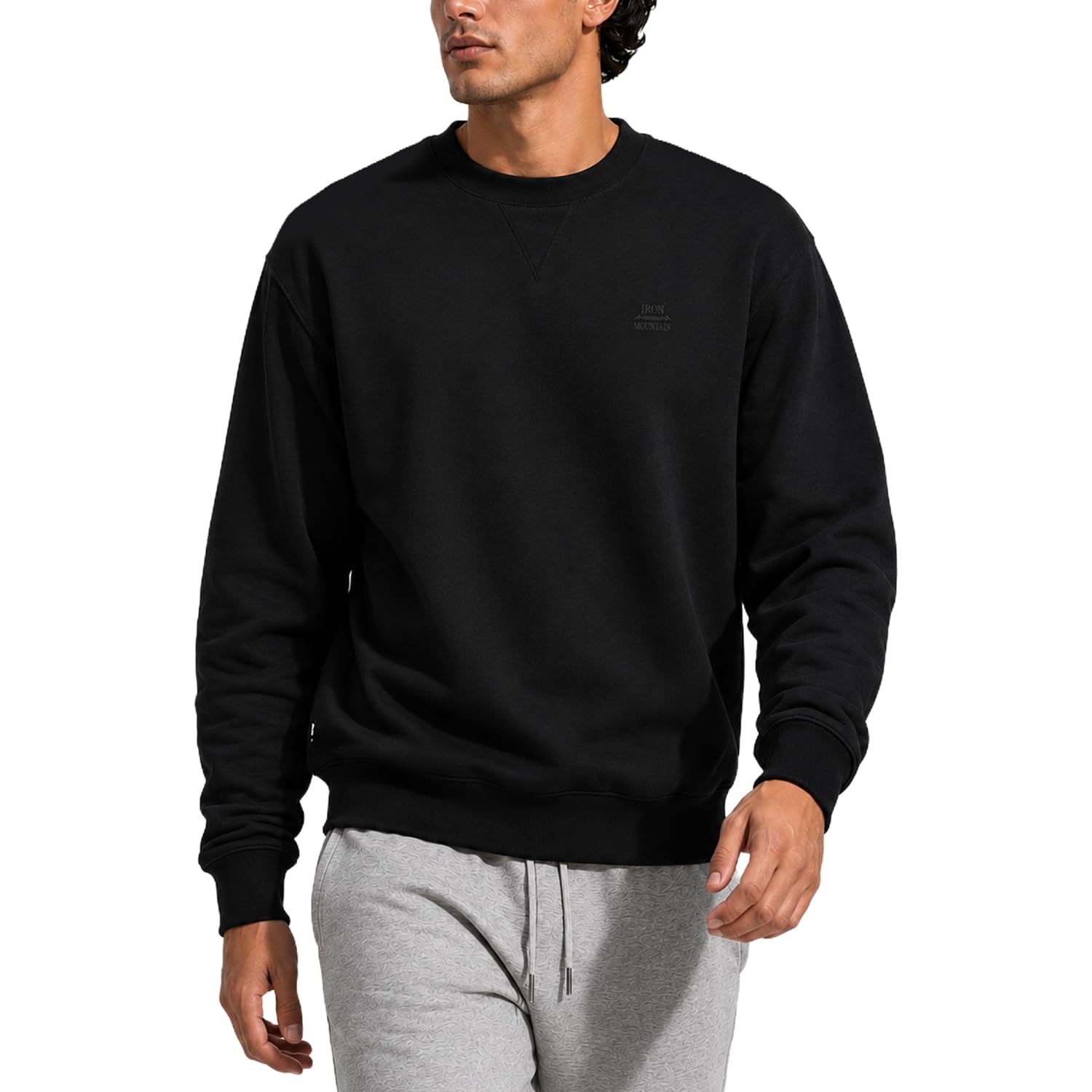 Iron Mountain IMSWT205 vêtements de travail Sweat-shirt ras du cou anti-boulochage en polaire douce pour homme