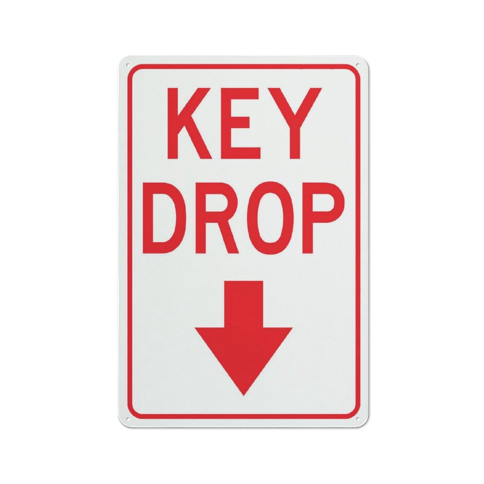 Key Drop 8"x12" Premium Aluminum Sign - Sun-Proof, Rust-Free, For House/Yard