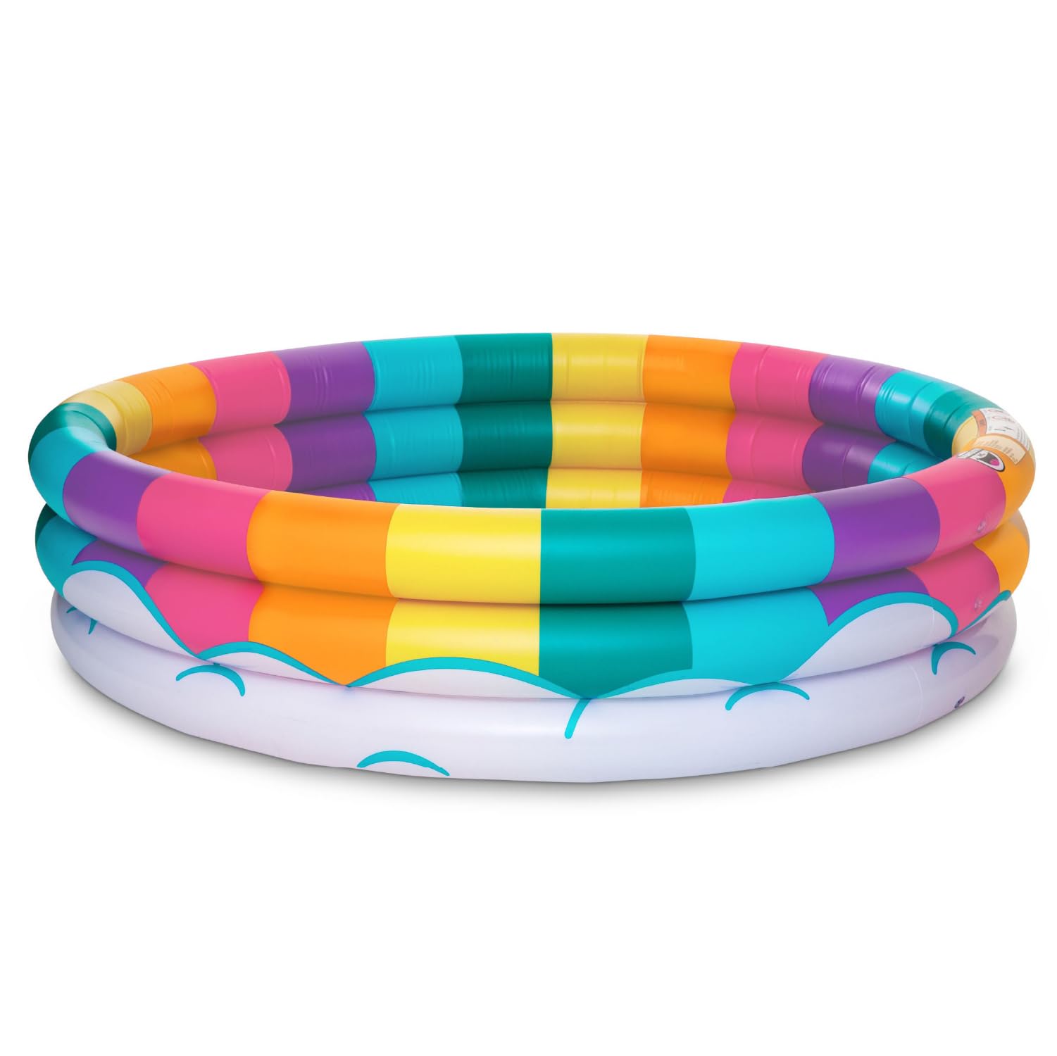 BigMouth Inc Inflatable Kiddie Pool, Blow Up Kid Swimming Pool for Backyard, Small Swim & Splash Pool for Kids - Rainbow, 5 Feet Wide