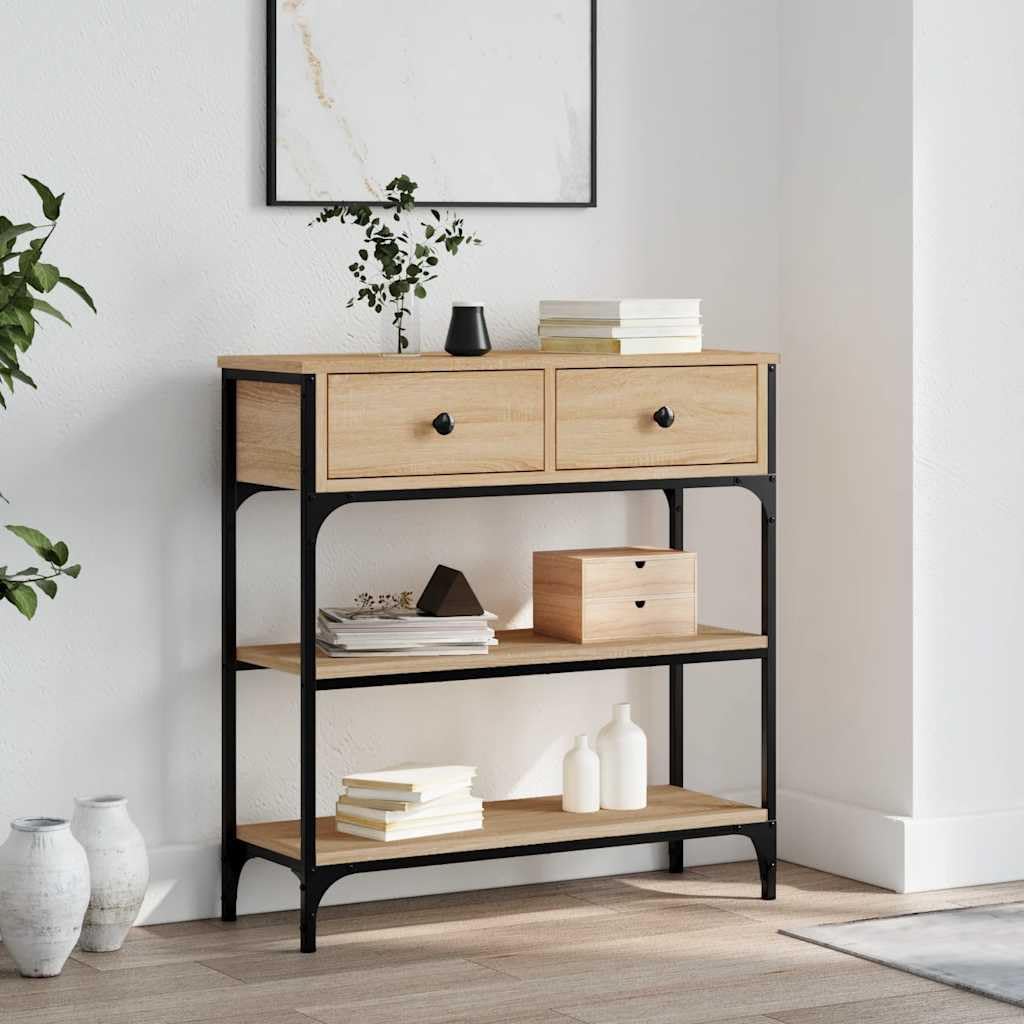 vidaXL Stolik konsolowy, dąb sonoma, 72,5x25x75 cm, stolik konsolowy, konsola, szafka konsolowa, stoliczek konsolowy, stolik typu konsola