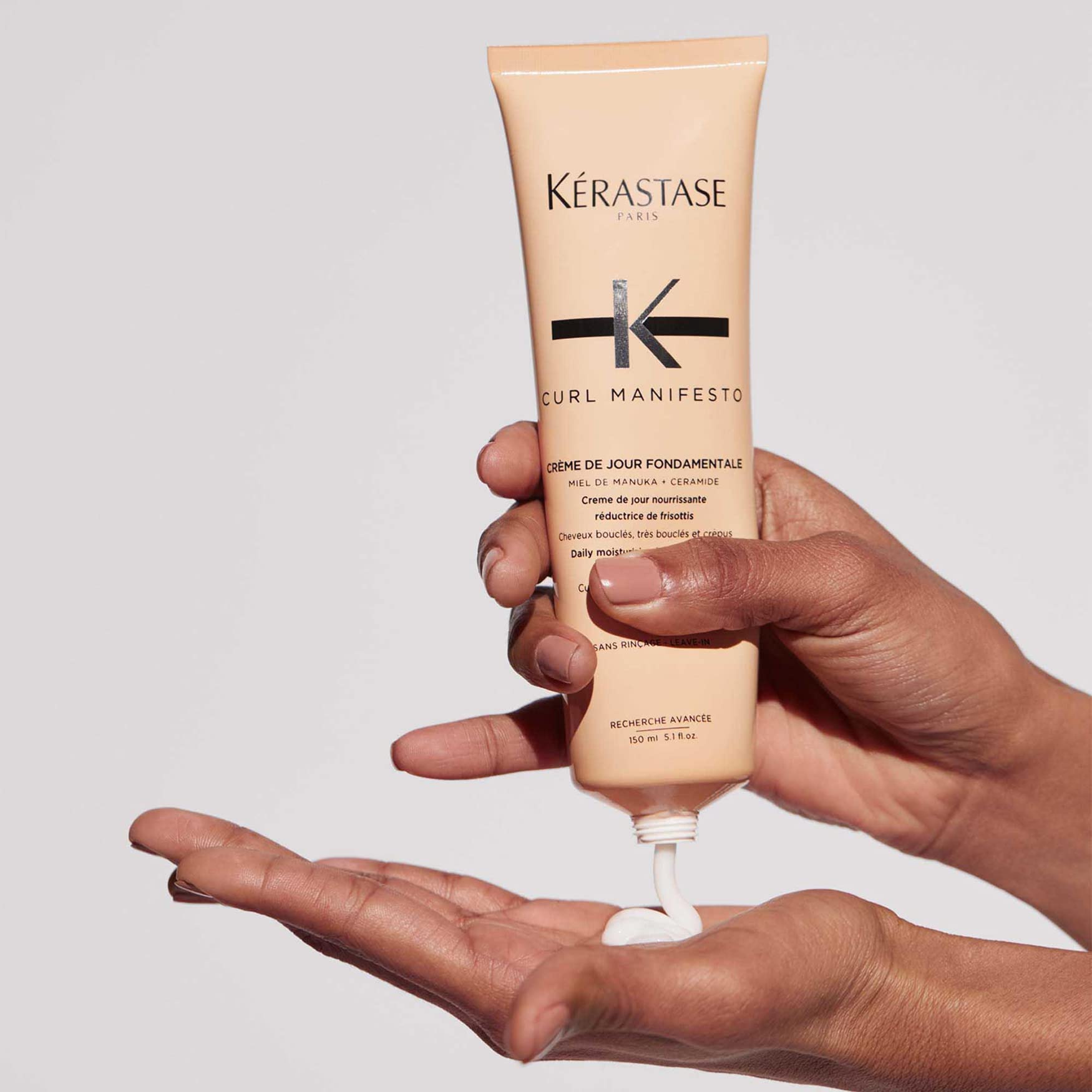KÉRASTASE Curl Manifesto - Crème de Jour Fondamentale - Soin Capillaire Anti-Frisottis - Nourrit & Définit - Miel de Manuka & Céramides - Cheveux Bouclés - Frisés & Crépus - 150 ml