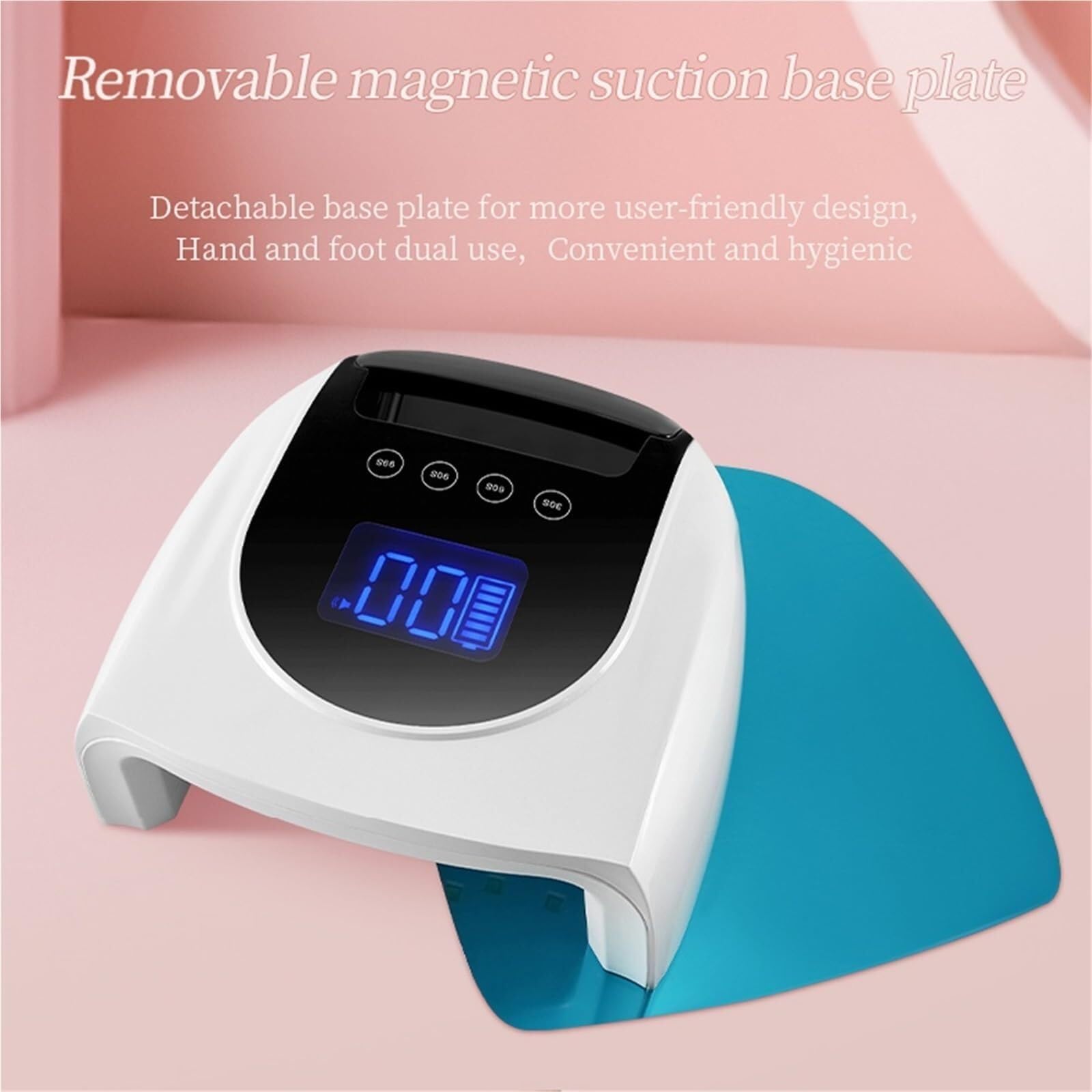 Lampe à ongles portable avec base amovible de 96 W, séchoir à vernis gel, lampe UV LED (30 A)