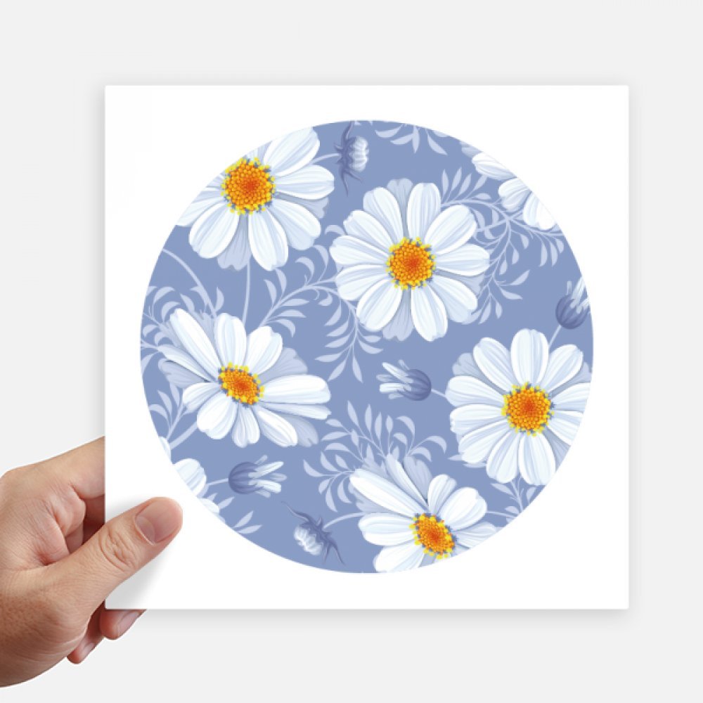 Pegatinas cuadradas de flor blanca 20cm para decorar maletas y motos 4 uds