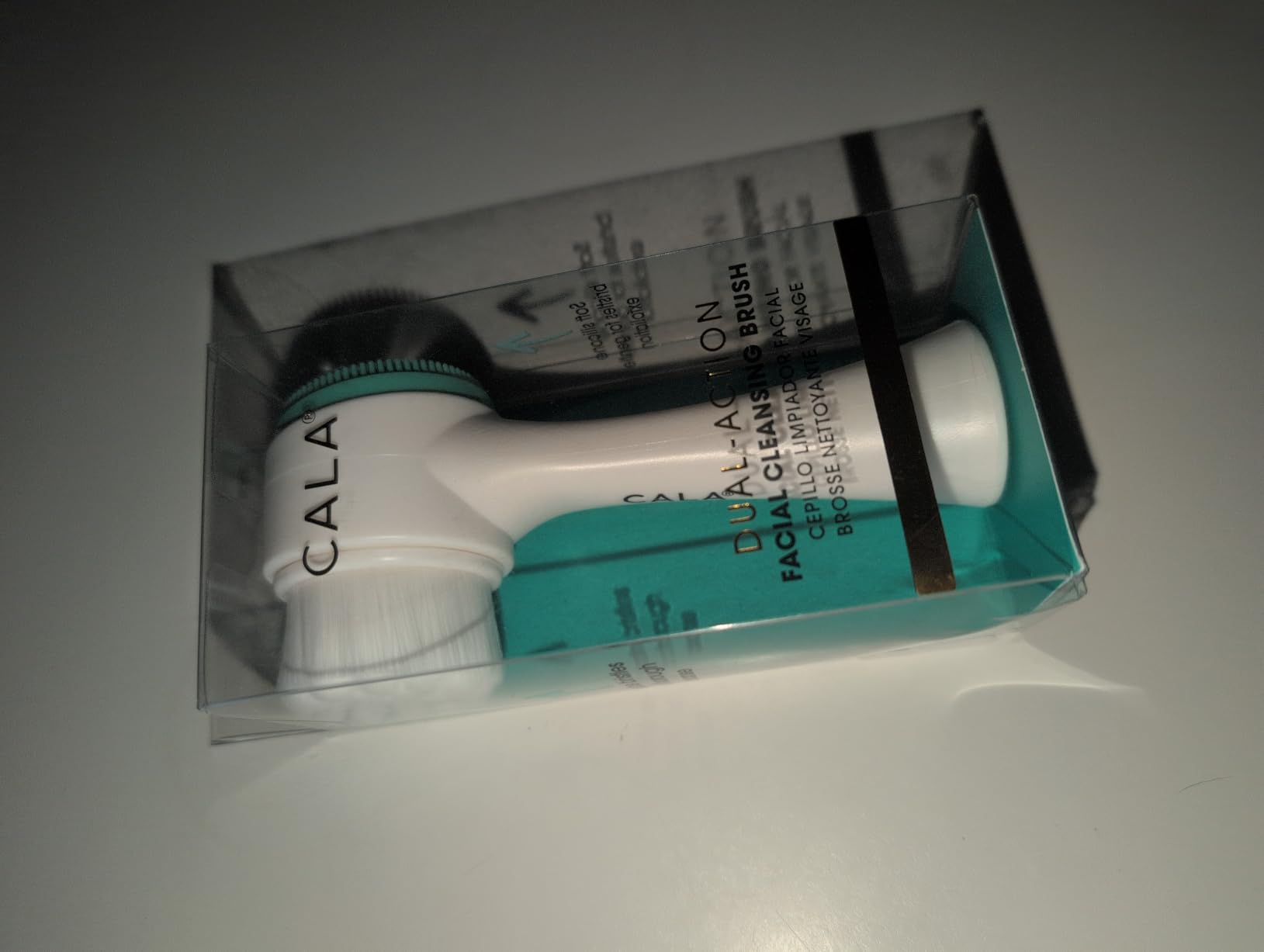 CALA Dual-Action Facial Cleansing Brush (Pink), Superfine Soft Bristles Deep Clean Pores, Removes Oil, Dirt, Long-Wear Makeup + Sunscreen, Water-Resistant for Shower Use