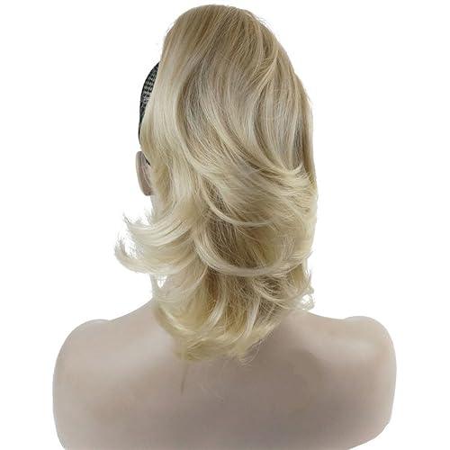 Miniatura 9 de Lydell Extensión de cabello sintético de doble uso de 12 pulgadas, lacio, rizado, con clip, de 4.41oz, con un clip de mandíbulagarra (castaño oscuro