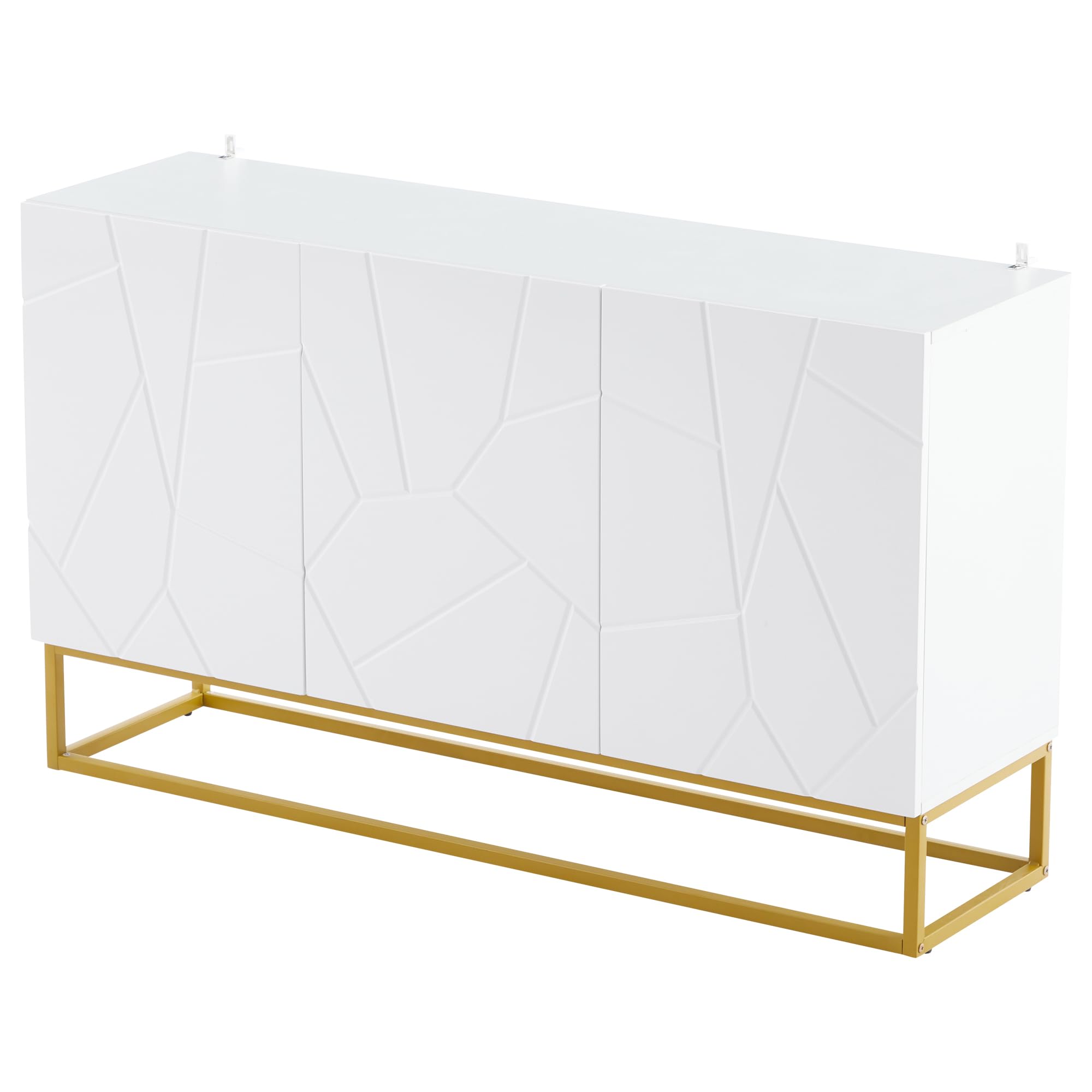 Credenza lucida, moderna credenza con 4 scomparti, larghezza 130 cm