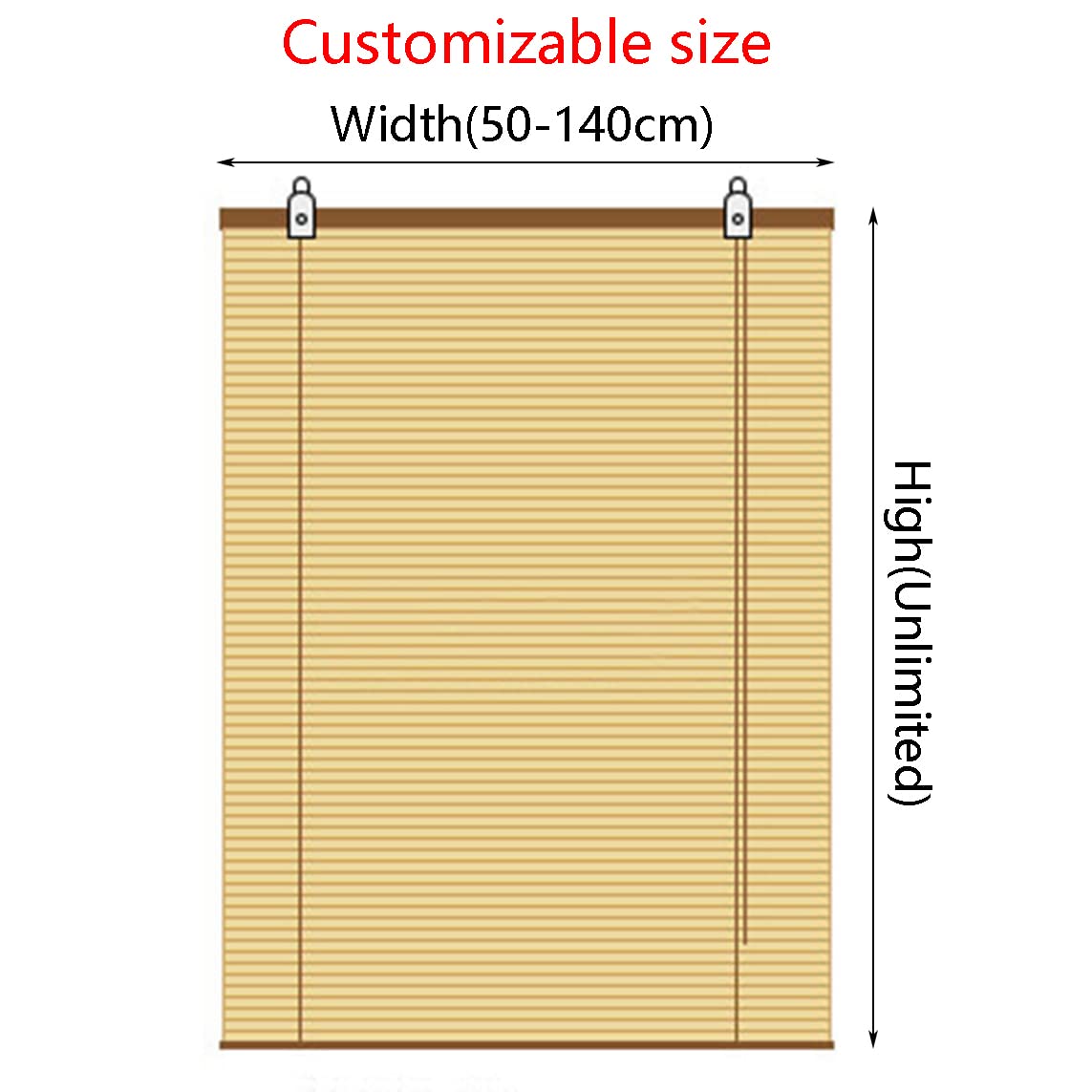 Store à Rouleau en Bambou Rétro Store Enrouleur en Bambou Naturel Stores en Bois Rideau de Confidentialité Occultant Store Bateau à Traction Latérale Résistants aux UV (100×180cm)