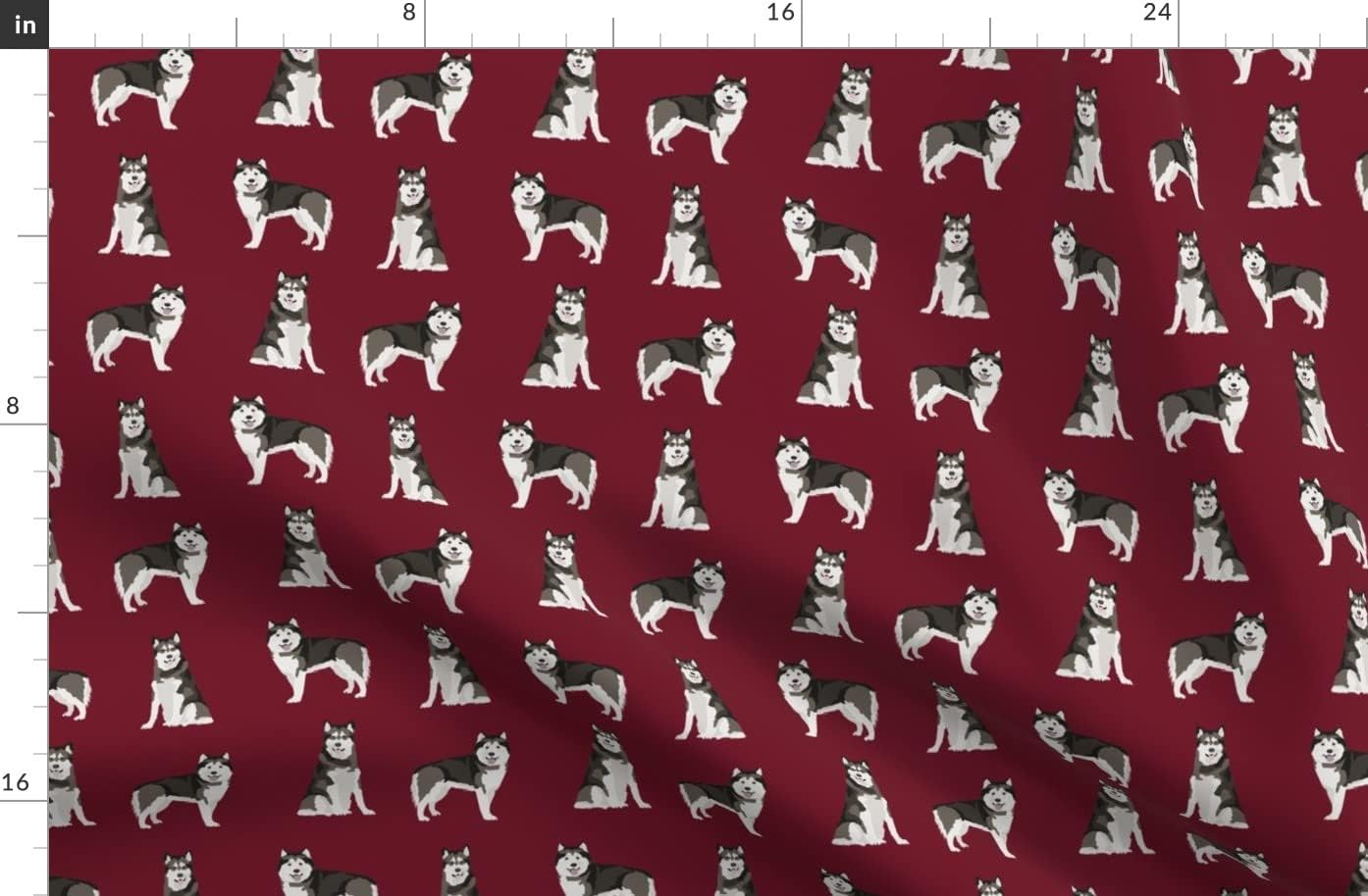 Spoonflower Fabric - Alaskan Malamute Dogs Breeds Pet Friendly Pets Portrait Printed on Organic Cotton Sateen Fabric by The Yard - Sewing Quilting Apparel Home Decor